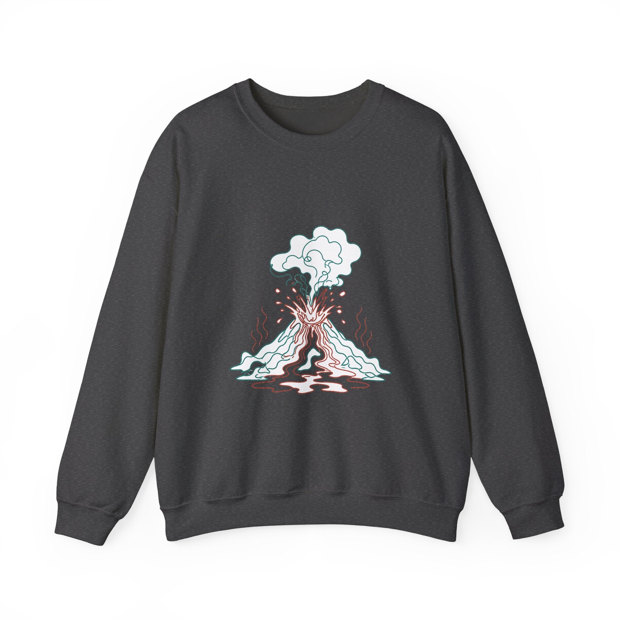 Matching Couple Sweatshirt - Volcano & Glacier Matching Couple Comfort Colors Crew Minimalist Art His Hers Christmas Gift - Design A