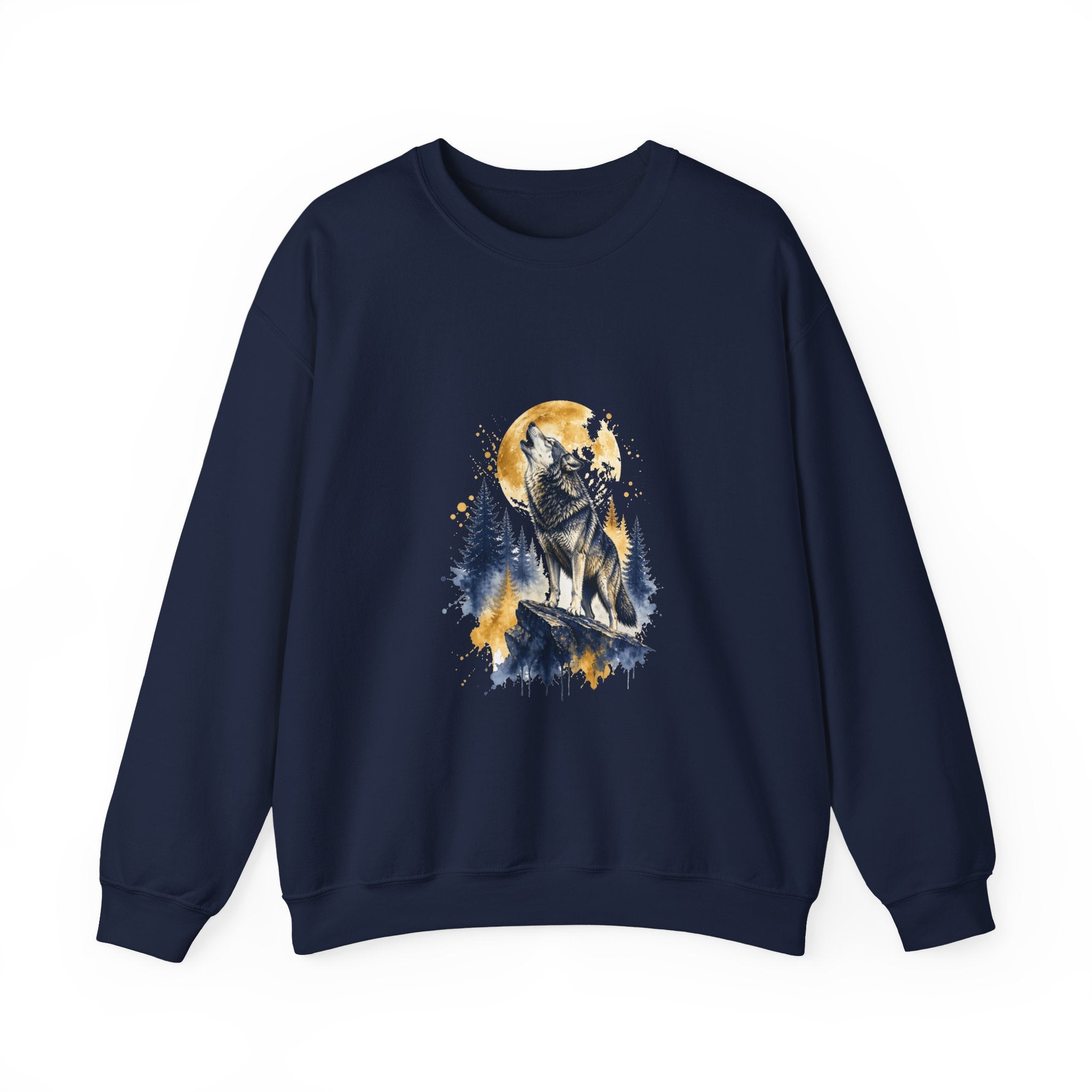 Matching Couple Sweatshirt - Wolf & Dove Matching Couple Comfort Colors Crew Watercolor Art His Hers Birthday Gift - Design A