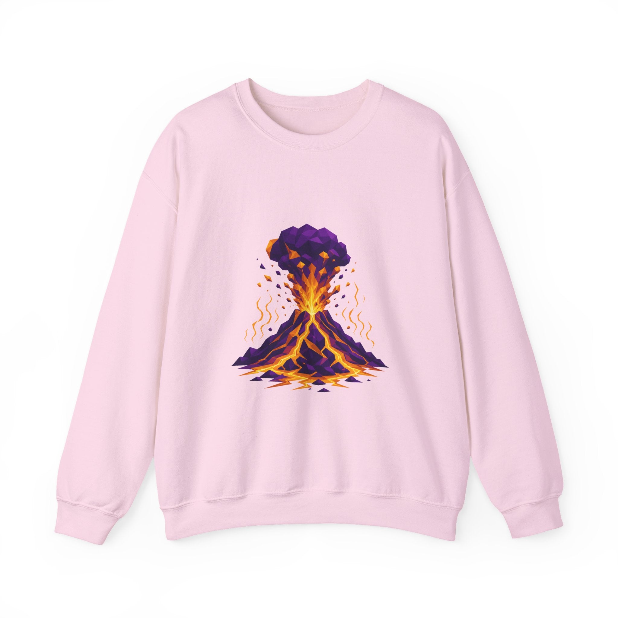 Matching Couple Sweatshirt - Volcano & Glacier Matching Couple Crewneck Sweatshirt Geometric Art His Hers Couple Gift - Design A