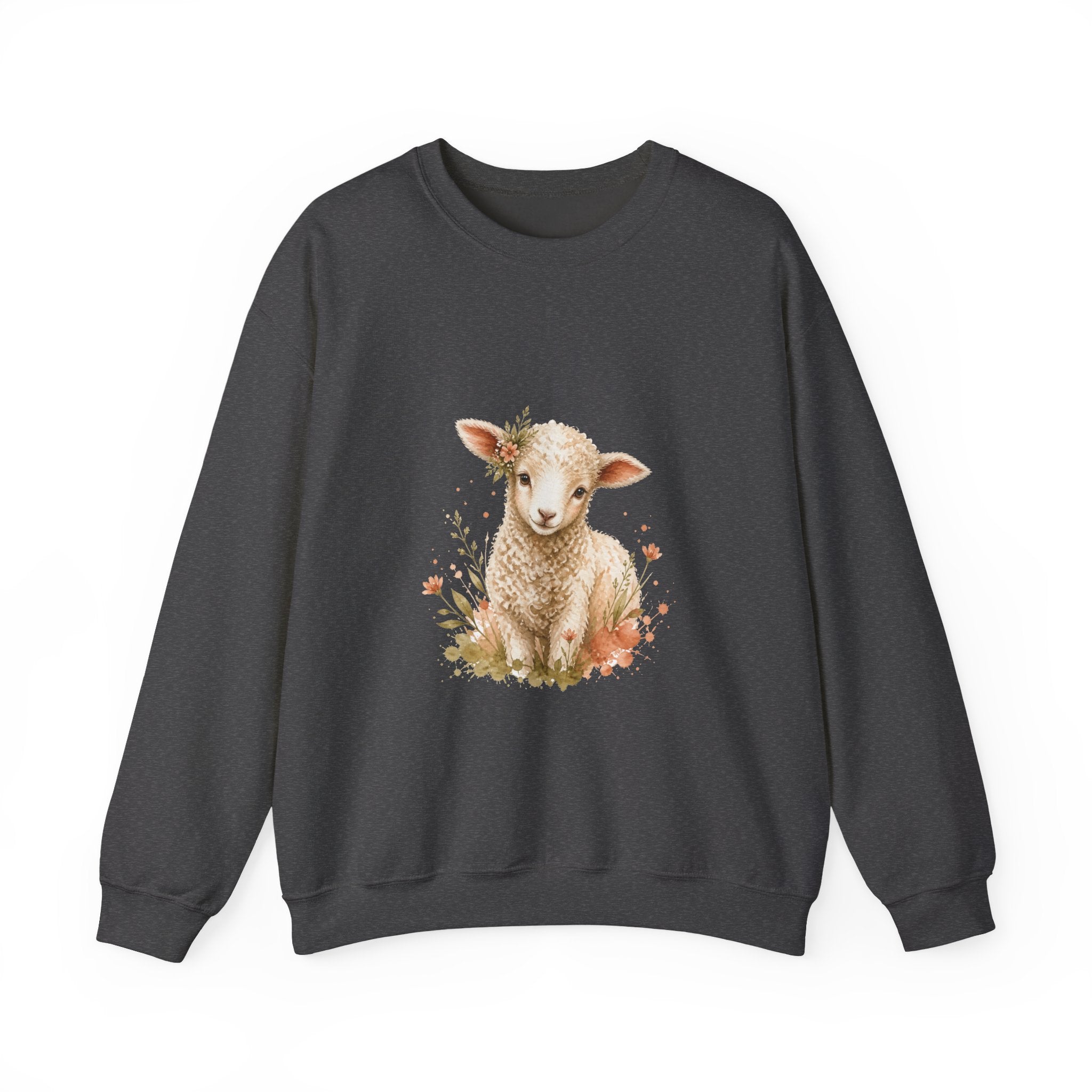 Matching Couple Sweatshirt - Lion & Lamb Matching Couple Comfort Colors Crew Watercolor Art His Hers Birthday Gift - Design B