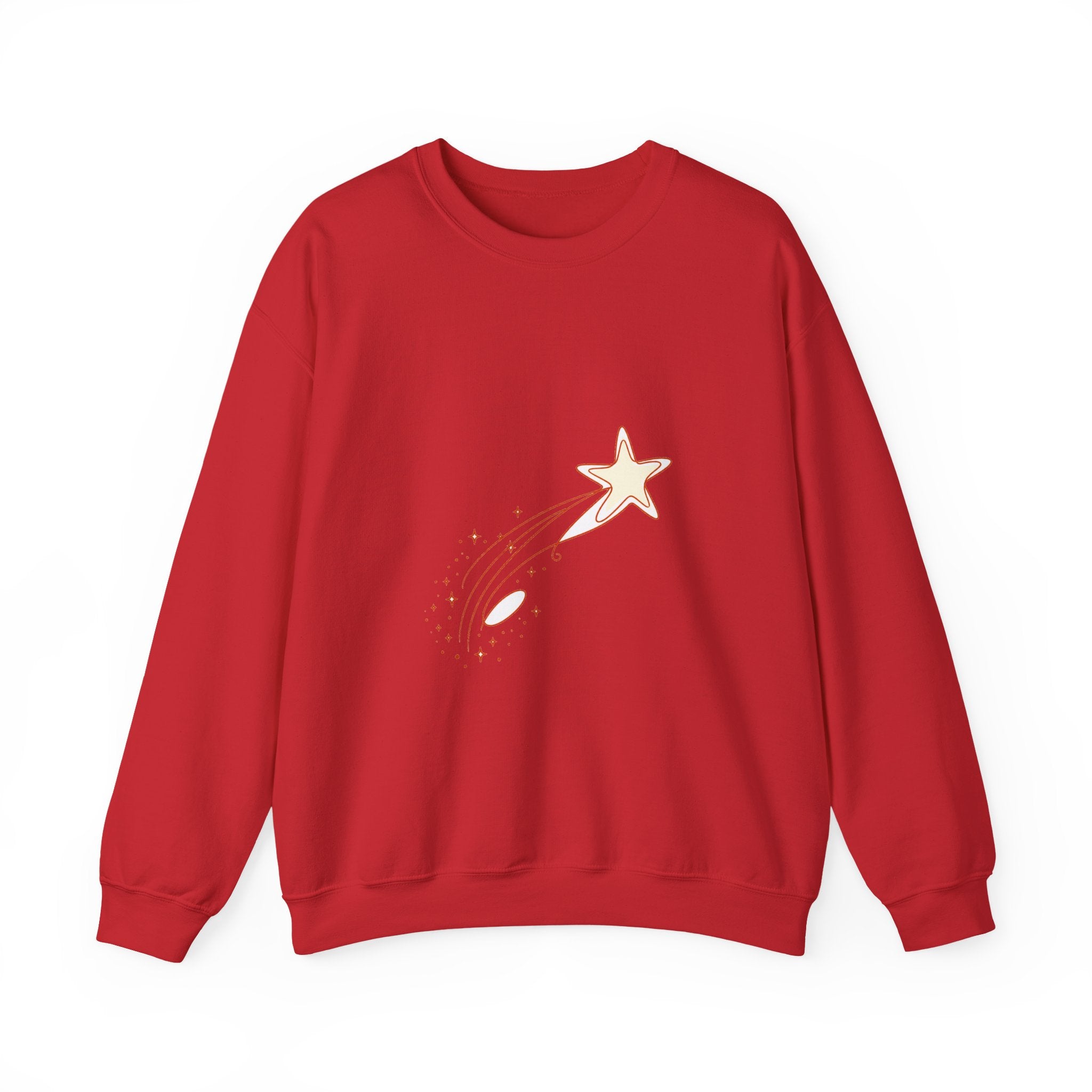 Matching Couple Sweatshirt - Shooting Star & North Star Matching Couple Comfort Colors Crew Minimalist Art His Hers Christmas Gift - Design A