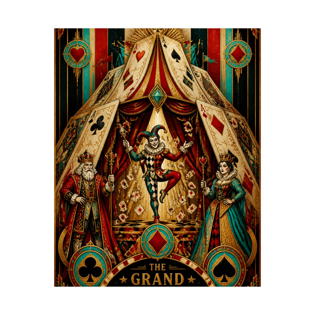Playing Cards Tent Wall Art Poster 18×24 Art Deco Entryway Decor Maximalist Print