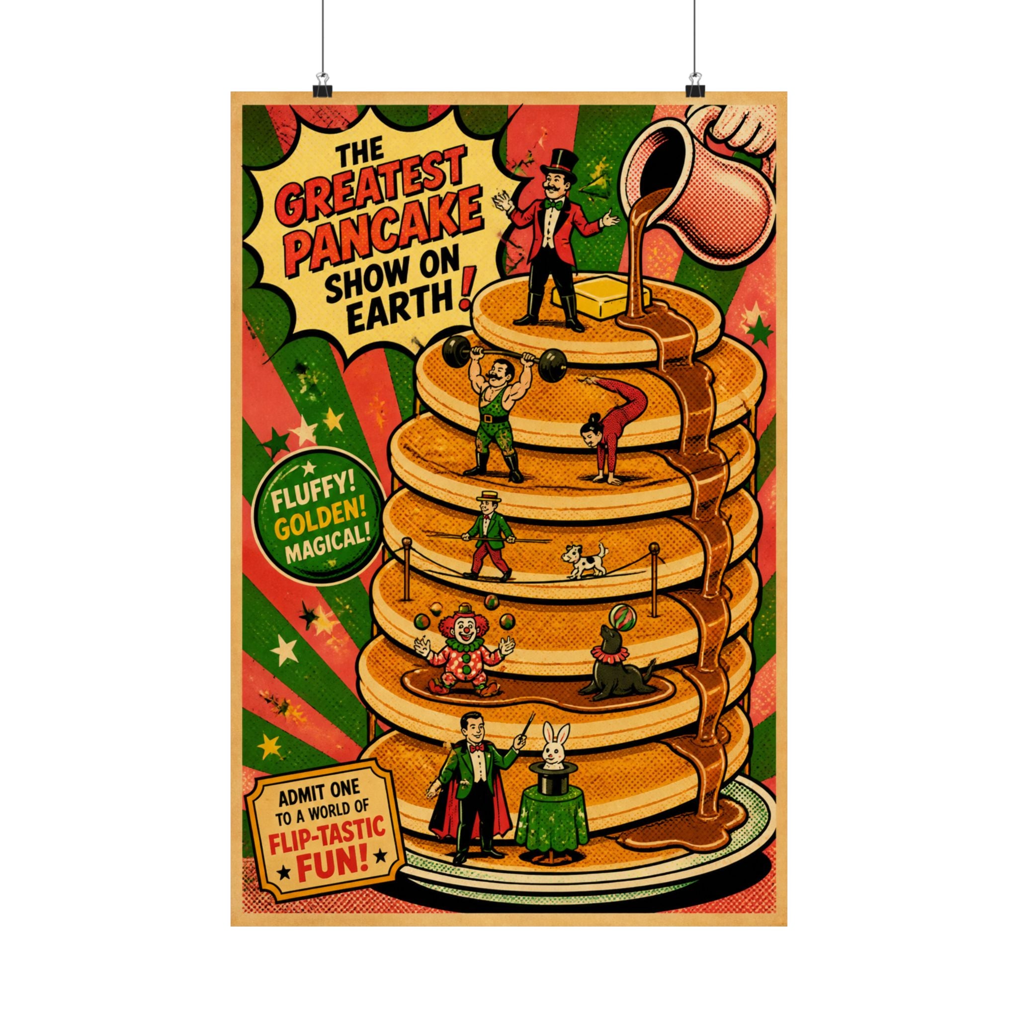 Pancake Stack Platform Wall Art Poster 18×24 Pop Art Living Room Decor Maximalist Print