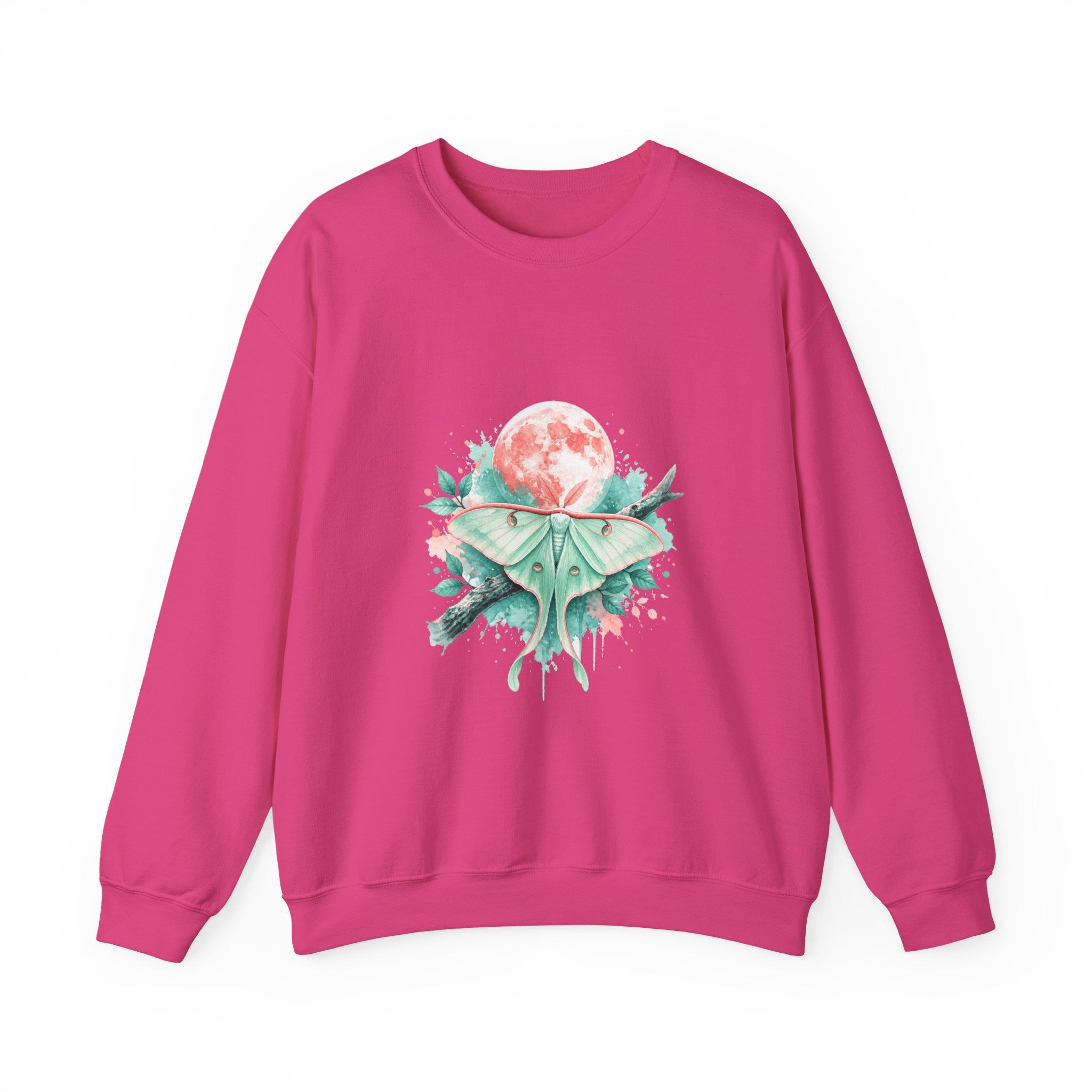 Matching Couple Sweatshirt - Butterfly & Moth Matching Couple Crewneck Sweatshirt Watercolor Art His Hers Engagement Gift - Design B