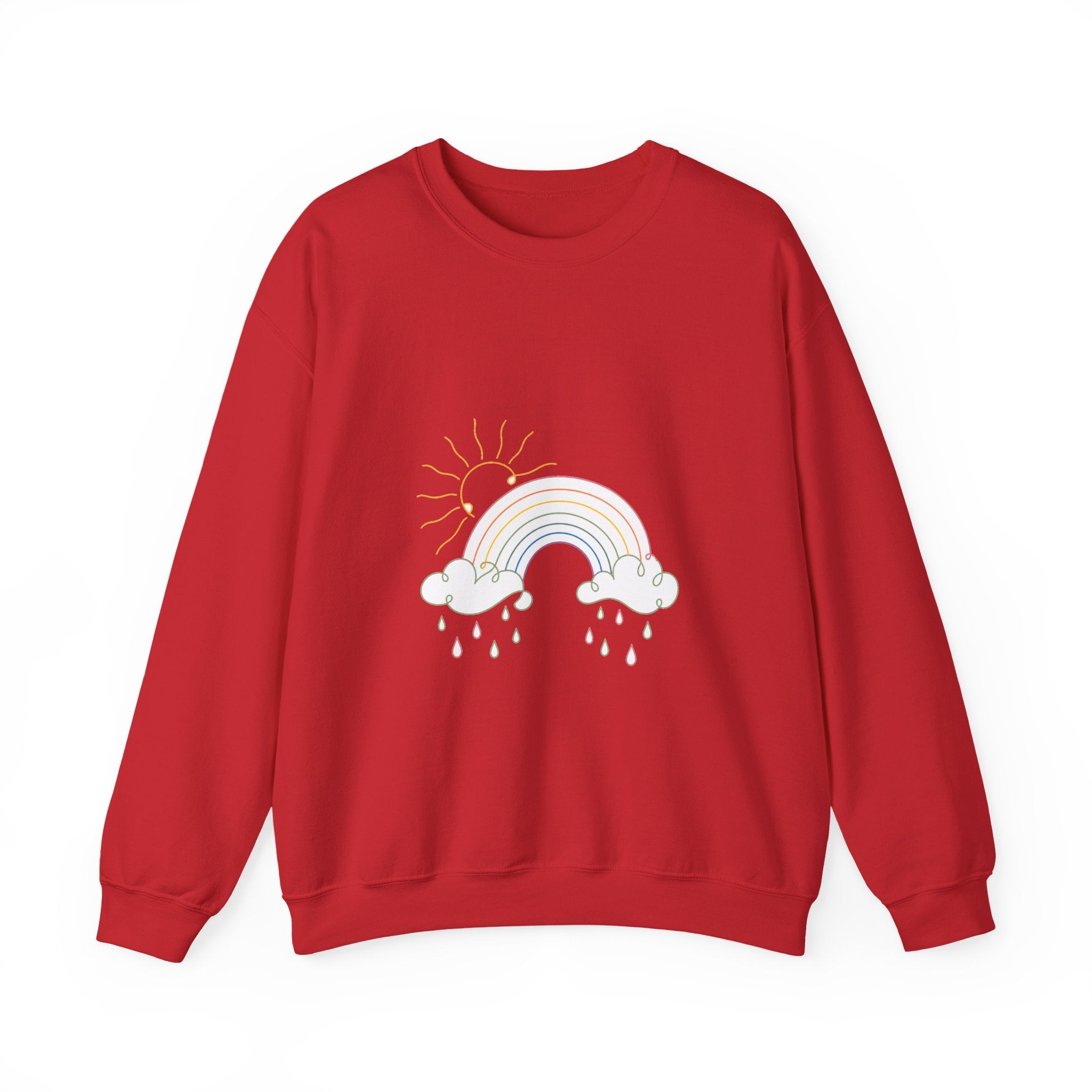 Matching Couple Sweatshirt - Storm & Rainbow Matching Couple Comfort Colors Crew Minimalist Art His Hers Christmas Gift - Design B