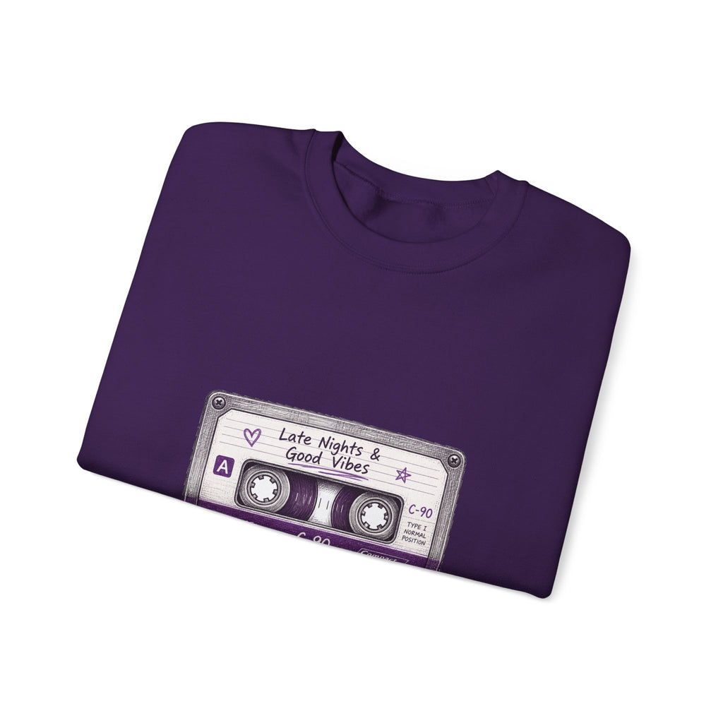 Matching Couple Sweatshirt - Vinyl & Cassette Matching Couple Crewneck Sweatshirt Hand-Drawn Art His Hers Best Friend Gift - Design B