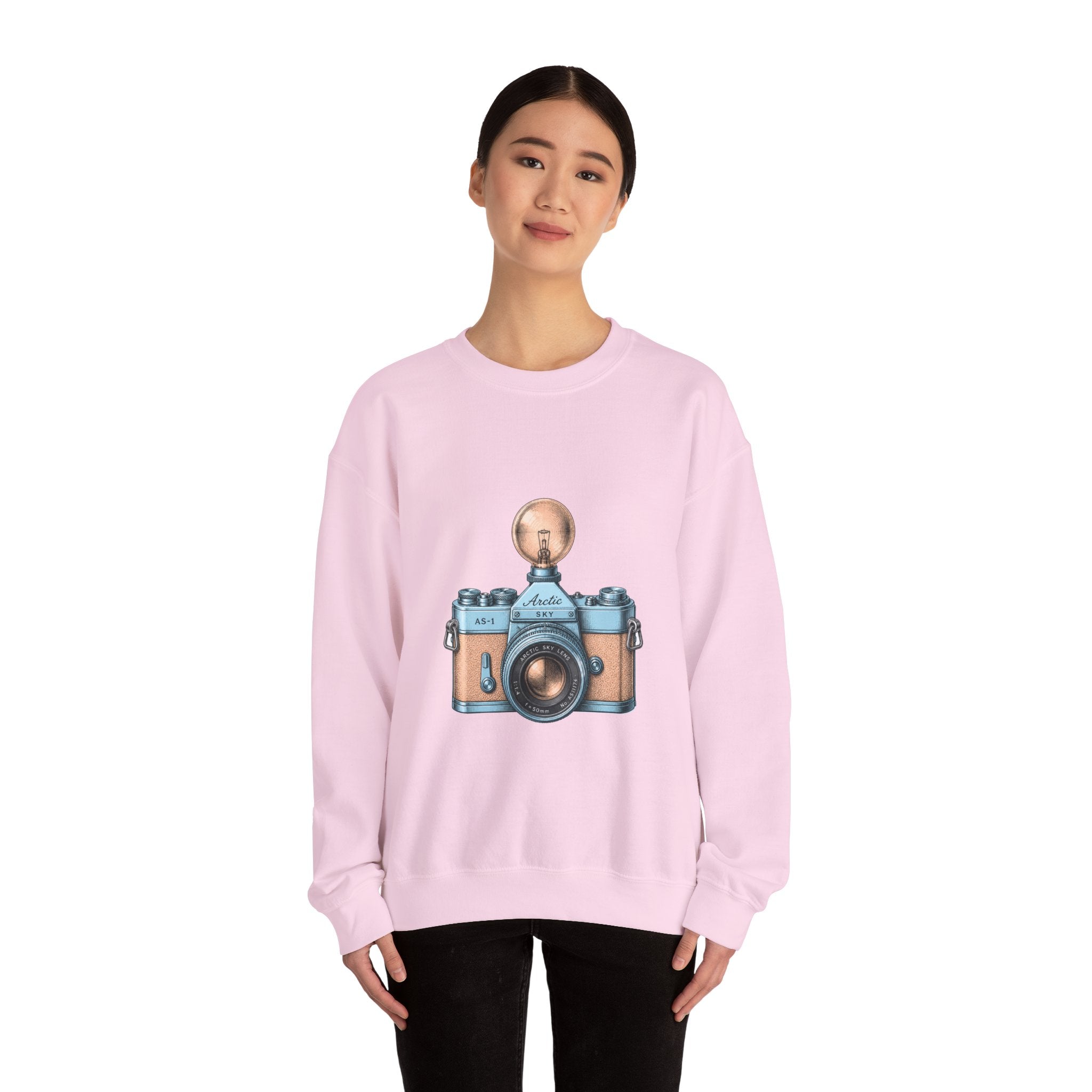 Matching Couple Sweatshirt - Camera & Film Matching Couple Crewneck Sweatshirt Vintage Art His Hers Wedding Gift - Design A