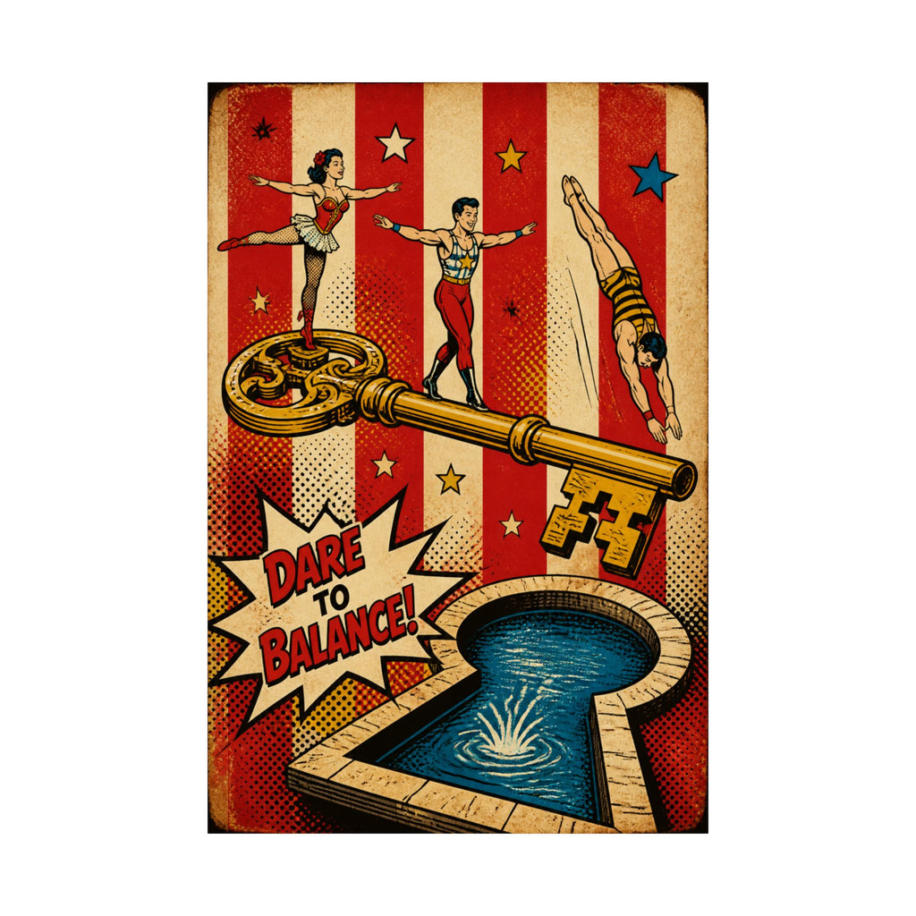 Giant Key Performance Wall Art Poster 24×36 Pop Art Restaurant Decor Maximalist Print