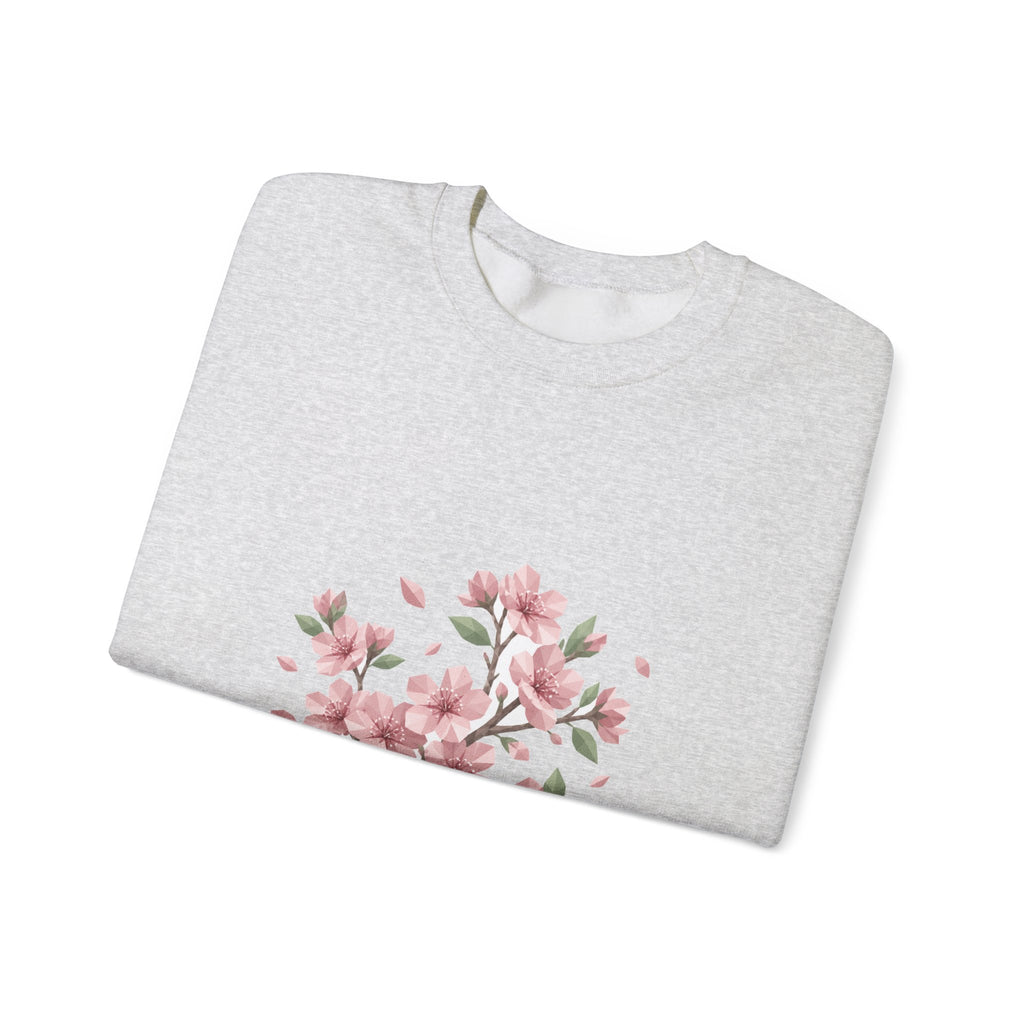 Matching Couple Sweatshirt - Cherry Blossom & Maple Leaf Matching Couple Premium Fleece Sweatshirt Geometric Art His Hers Love Gift - Design A