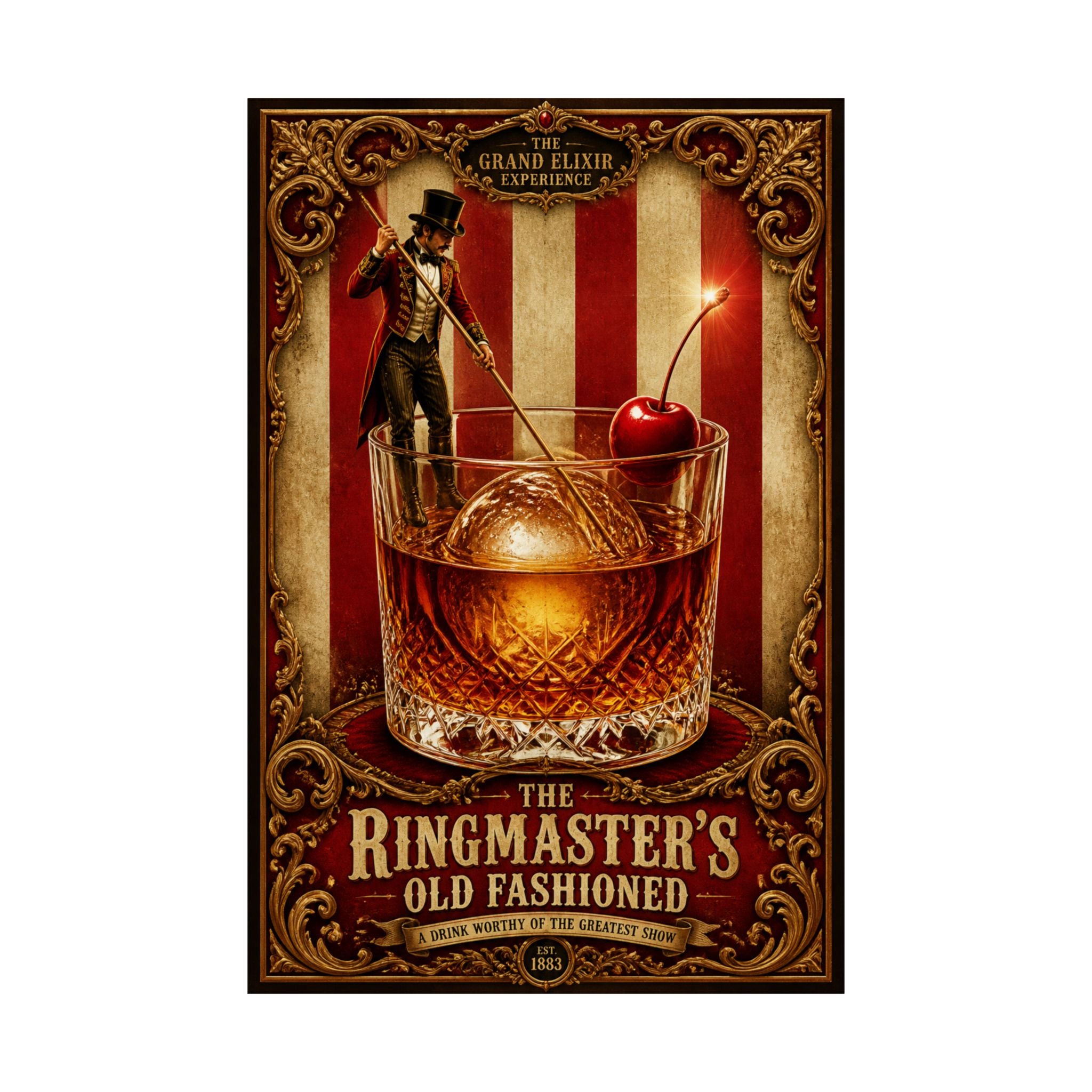 Old Fashioned Ringmaster Wall Art Poster 18×24 Baroque Home Office Decor Maximalist Print