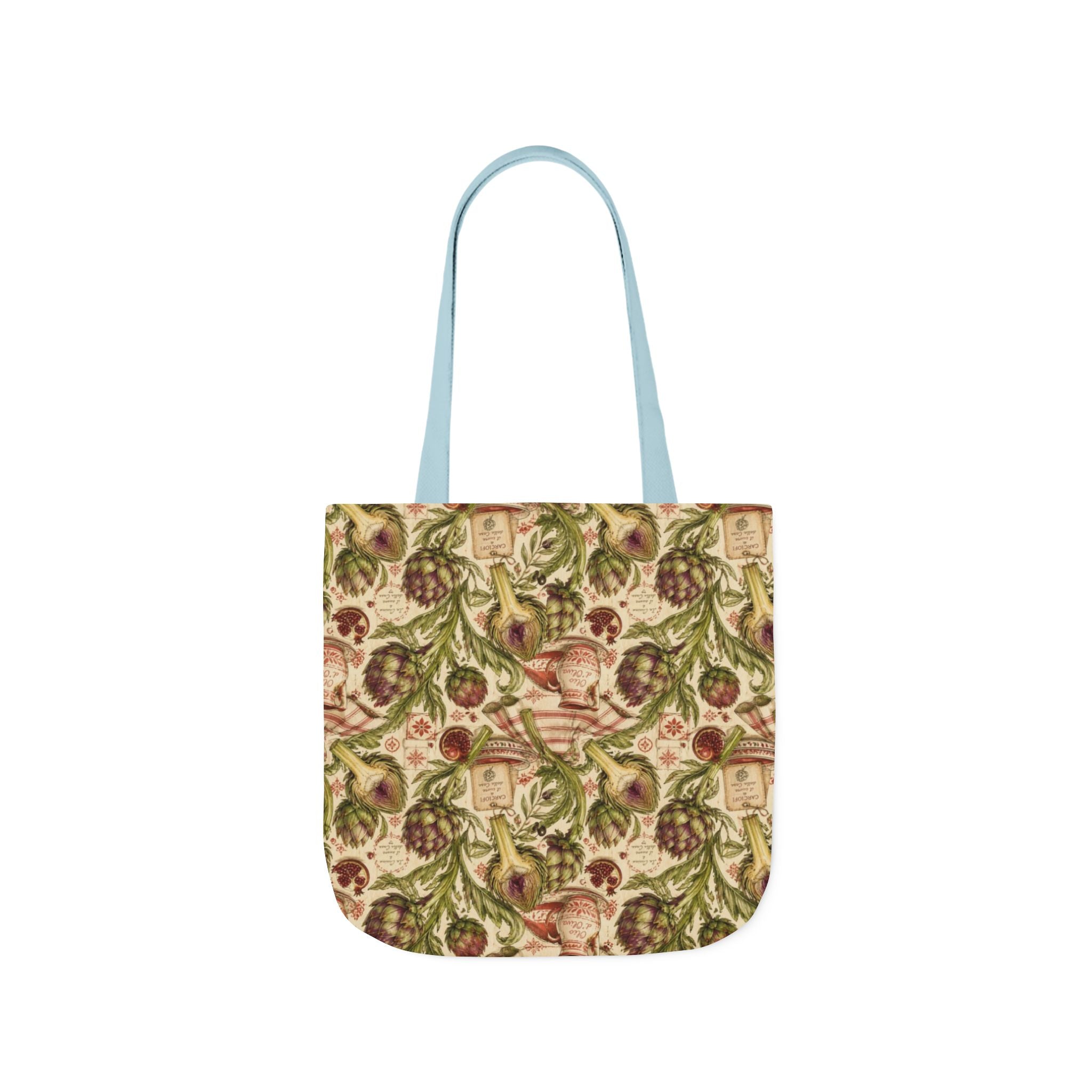 Globe Artichokes Canvas Tote Bag Mediterranean Kitchen Watercolor Design Italian Cottagecore Gift