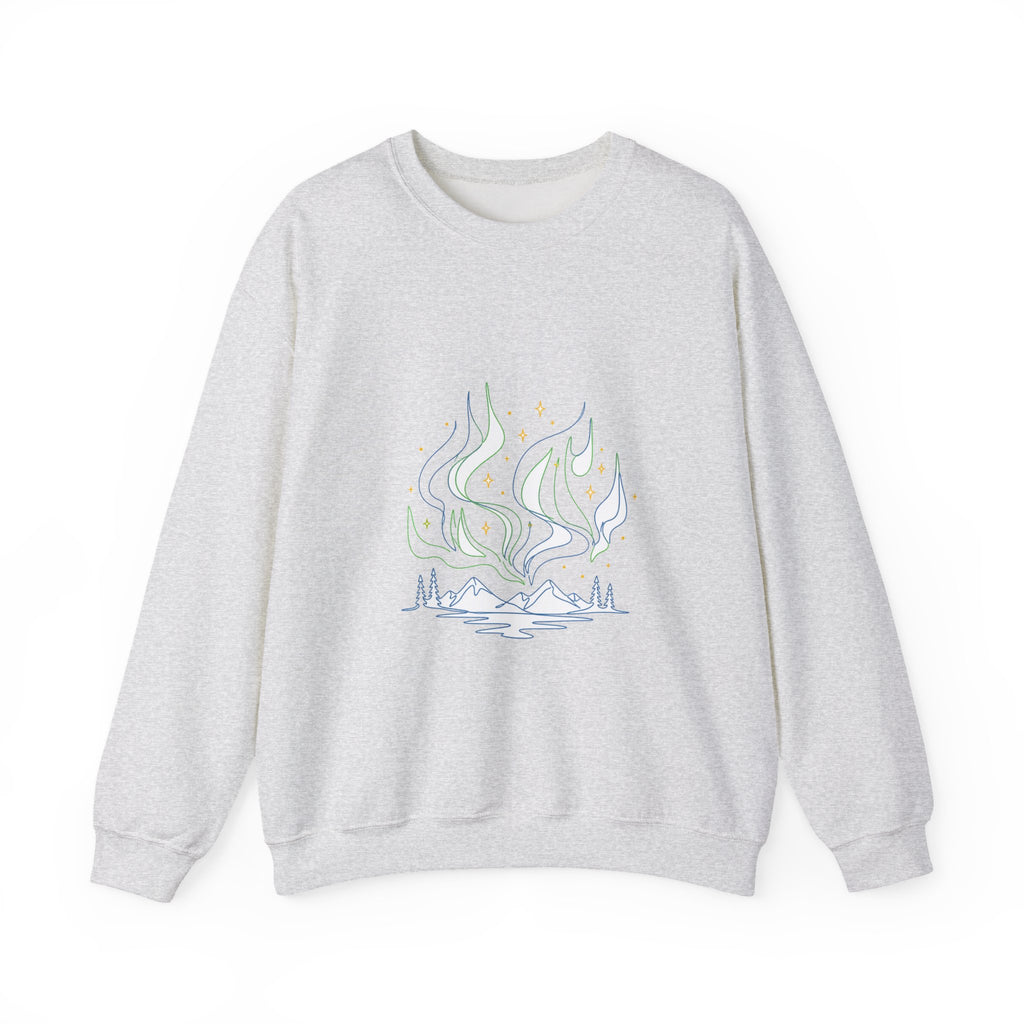 Matching Couple Sweatshirt - Aurora & Southern Cross Matching Couple Premium Fleece Sweatshirt Minimalist Art His Hers Christmas Gift - Design A