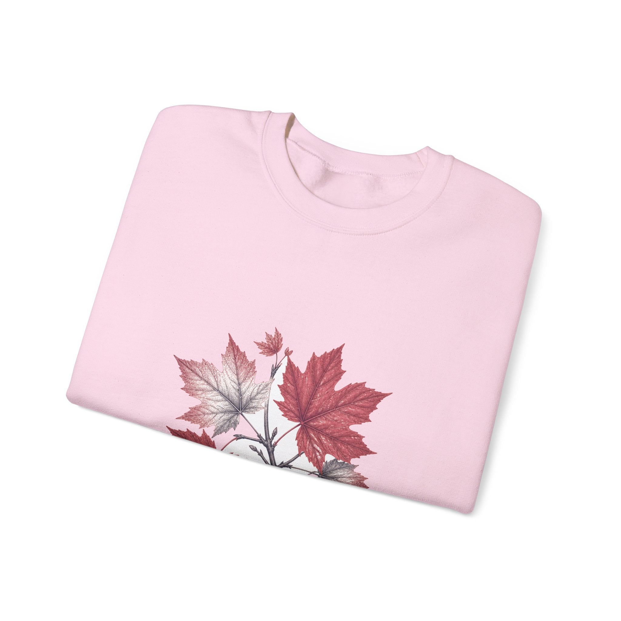 Matching Couple Sweatshirt - Cherry Blossom & Maple Leaf Matching Couple Crewneck Sweatshirt Vintage Art His Hers Wedding Gift - Design B