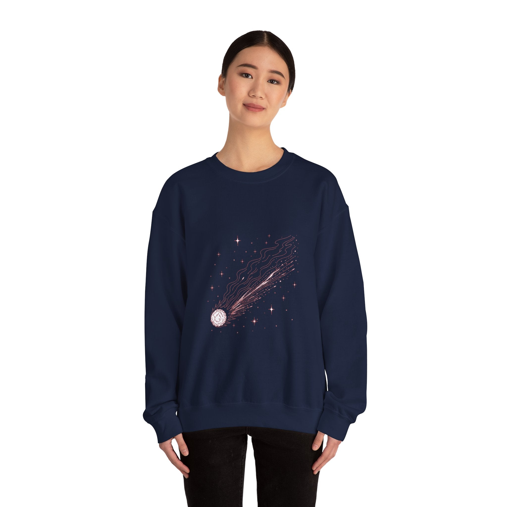 Matching Couple Sweatshirt - Comet & Asteroid Matching Couple Comfort Colors Crew Minimalist Art His Hers Christmas Gift - Design A