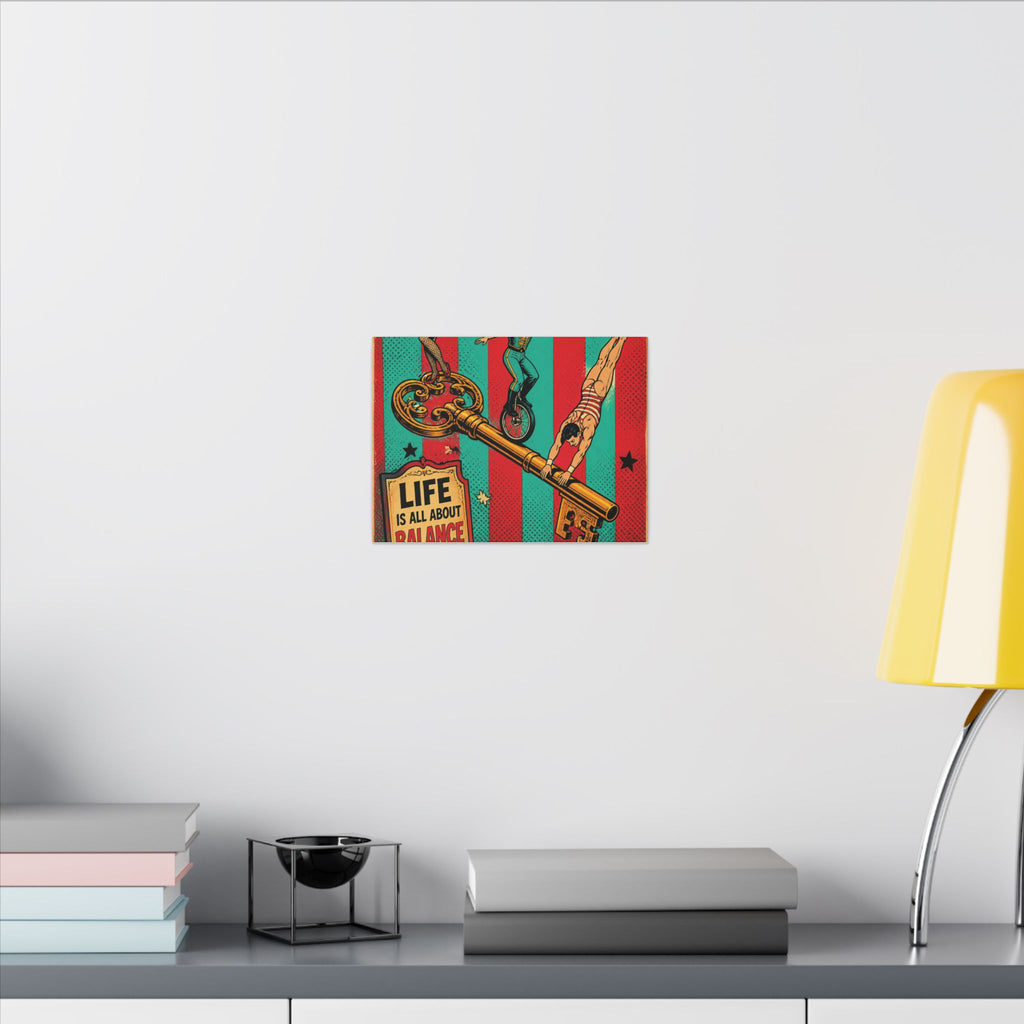 Giant Key Performance Wall Art Canvas 16×20 Pop Art Living Room Decor Maximalist Print