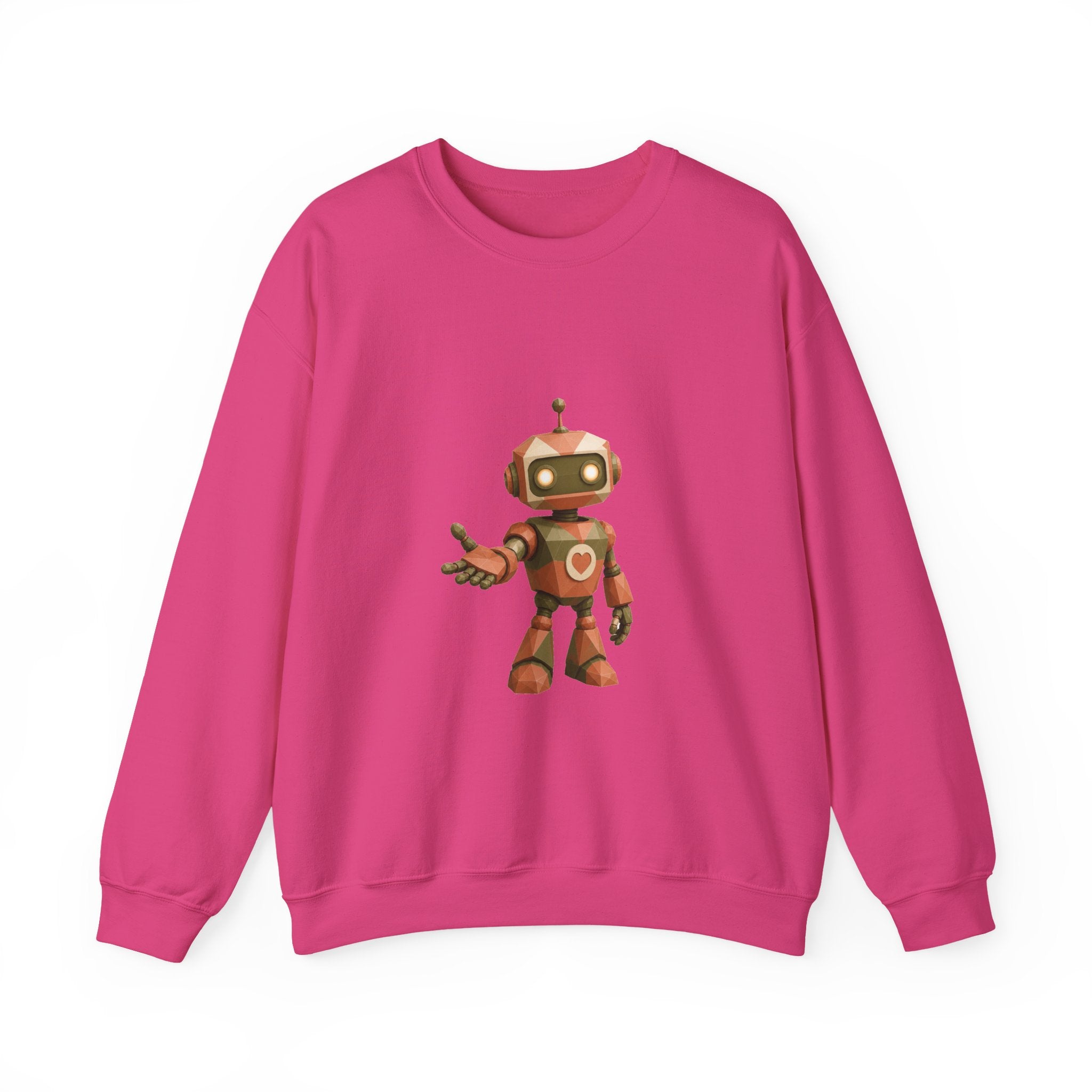 Matching Couple Sweatshirt - Robot & Heart Matching Couple Crewneck Sweatshirt Geometric Art His Hers Couple Gift - Design A