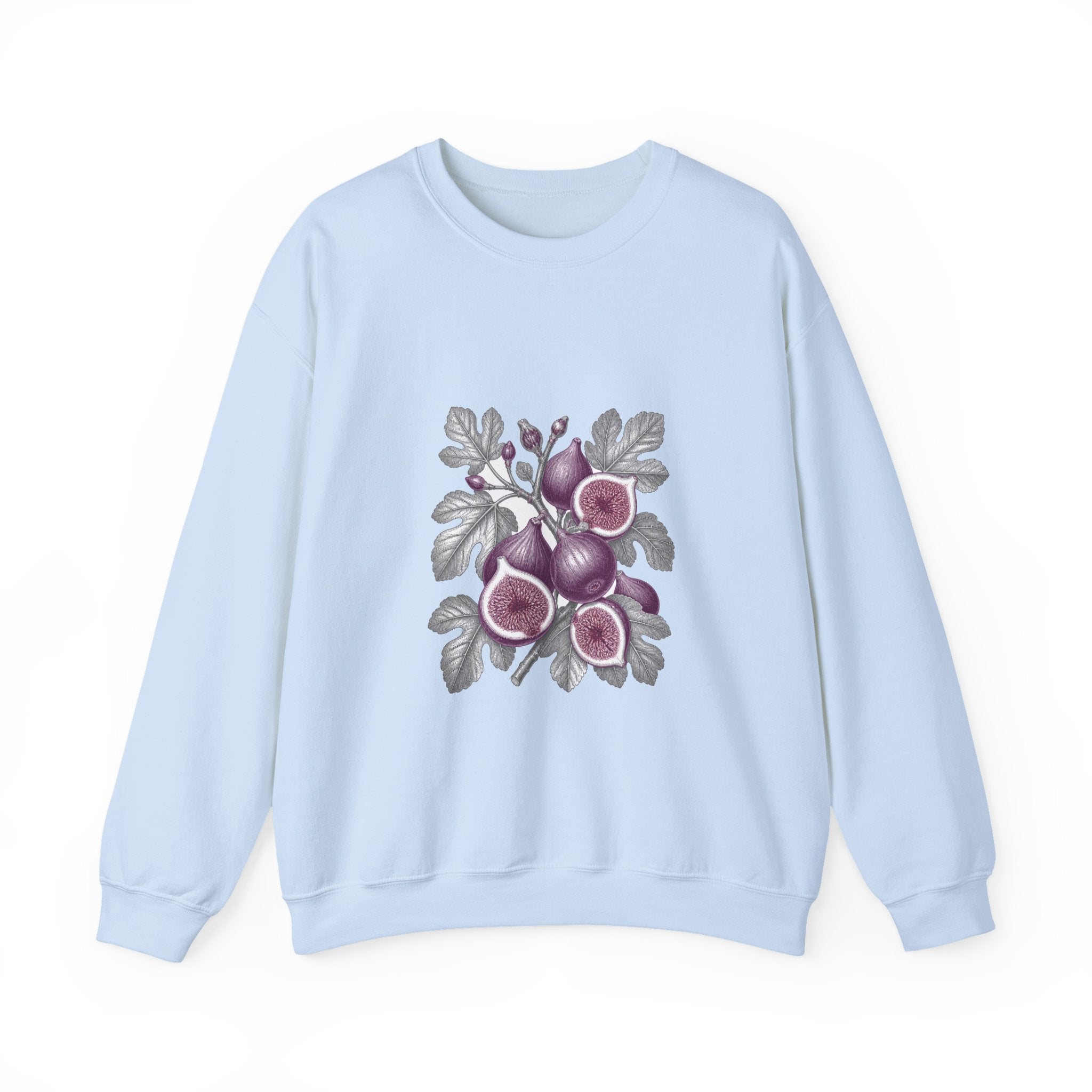 Matching Couple Sweatshirt - Olive Branch & Fig Matching Couple Crewneck Sweatshirt Vintage Art His Hers Wedding Gift - Design B