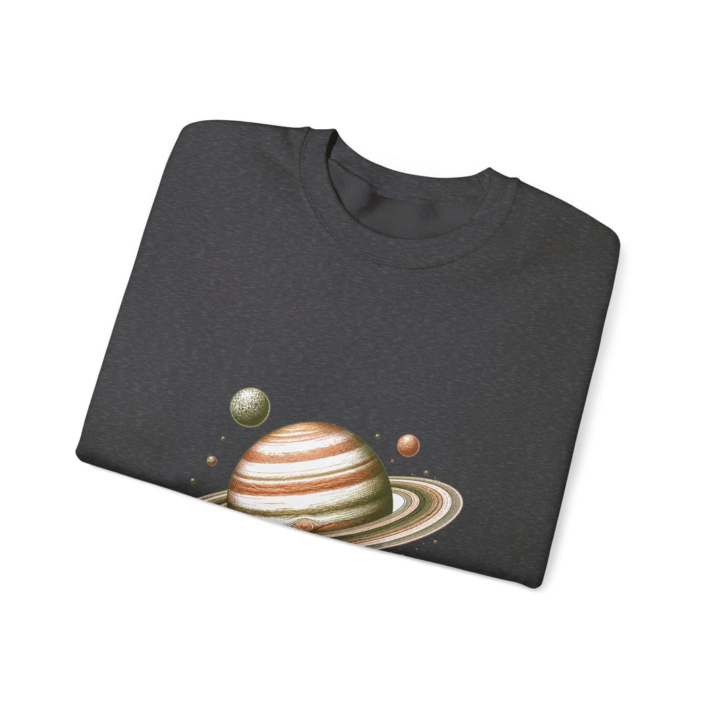 Matching Couple Sweatshirt - Saturn & Jupiter Matching Couple Comfort Colors Crew Hand-Drawn Art His Hers Anniversary Gift - Design A