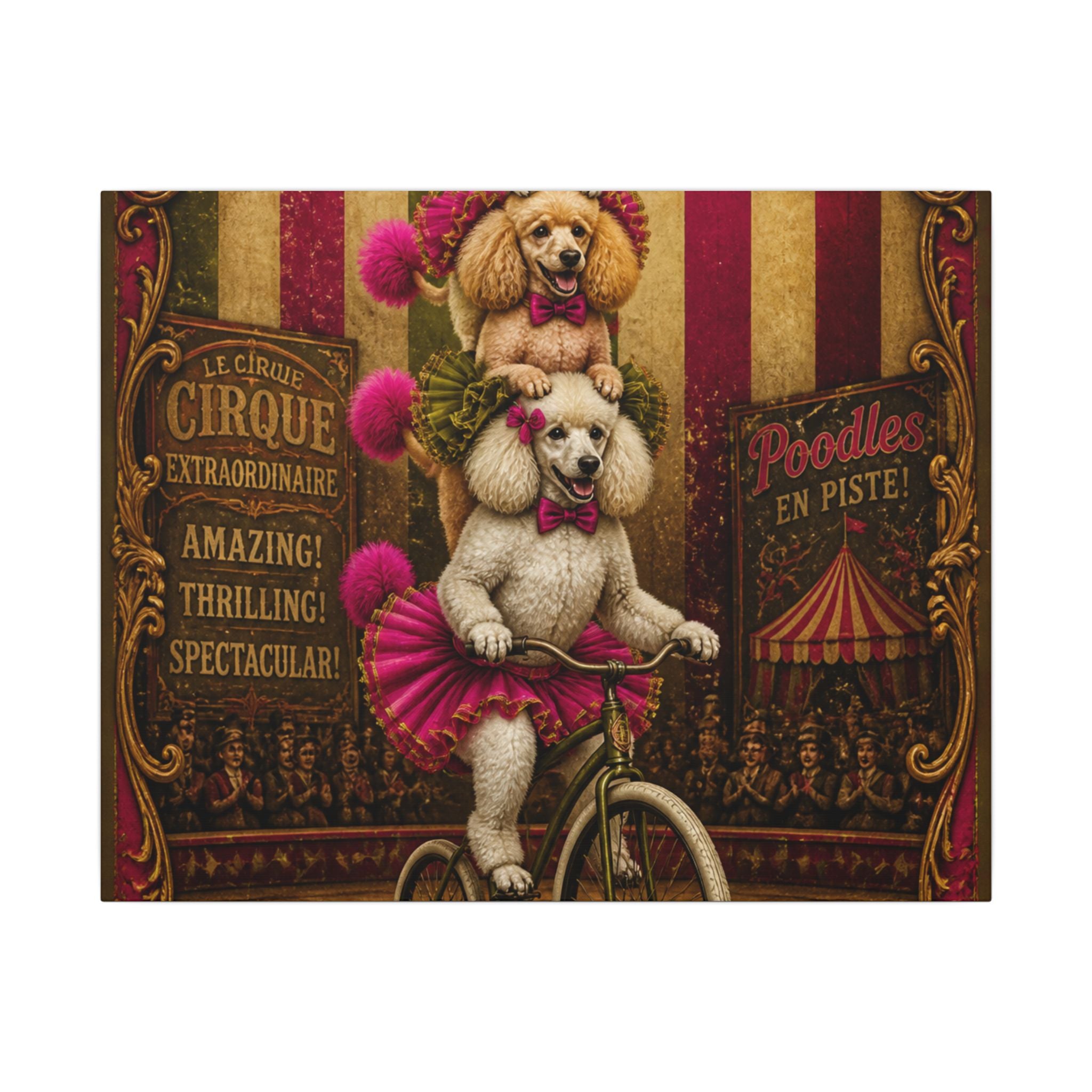 Poodle Stack Bicycle Wall Art Canvas 24×36 Baroque Studio Decor Maximalist Print
