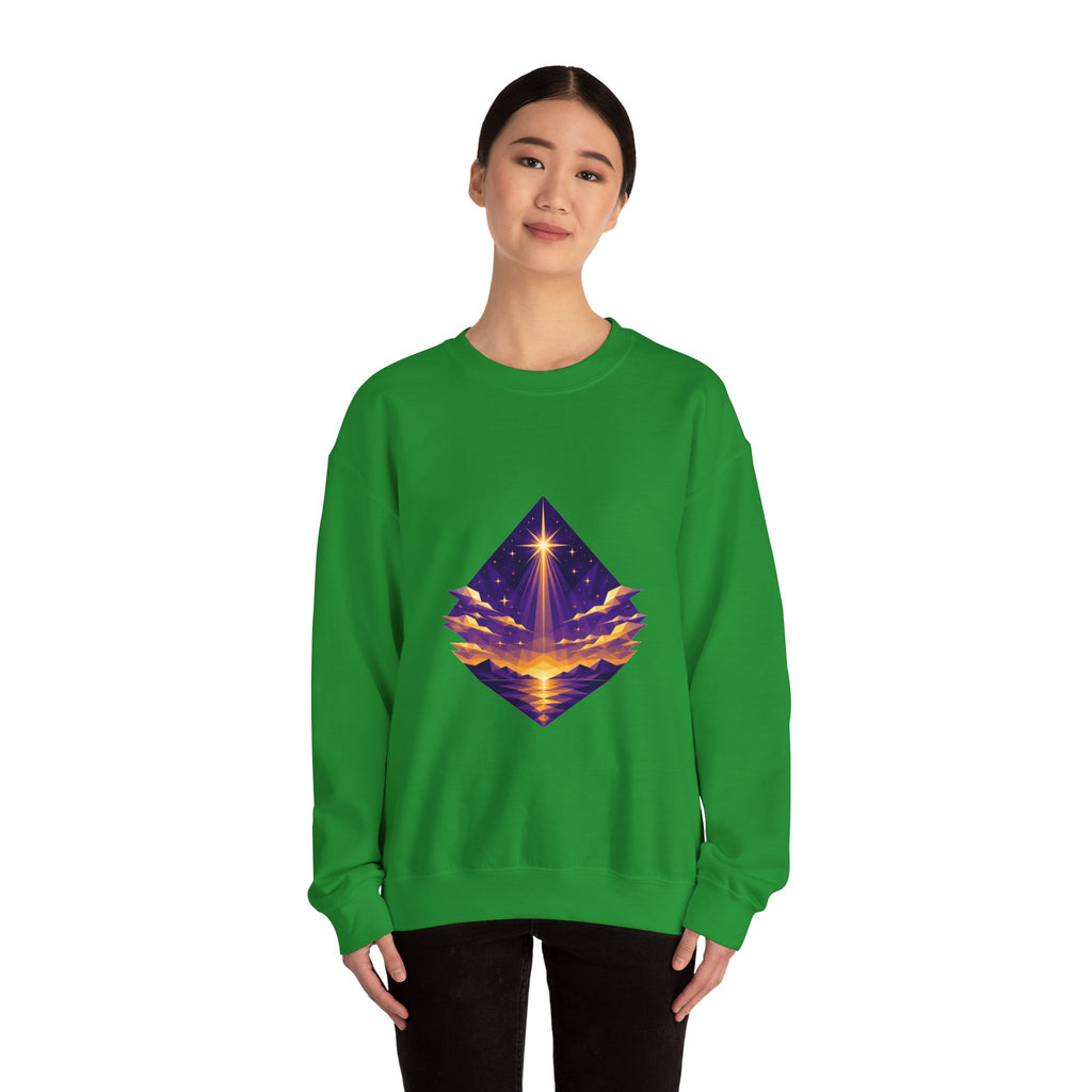 Matching Couple Sweatshirt - Evening & Morning Star Matching Couple Premium Fleece Sweatshirt Geometric Art His Hers Love Gift - Design A