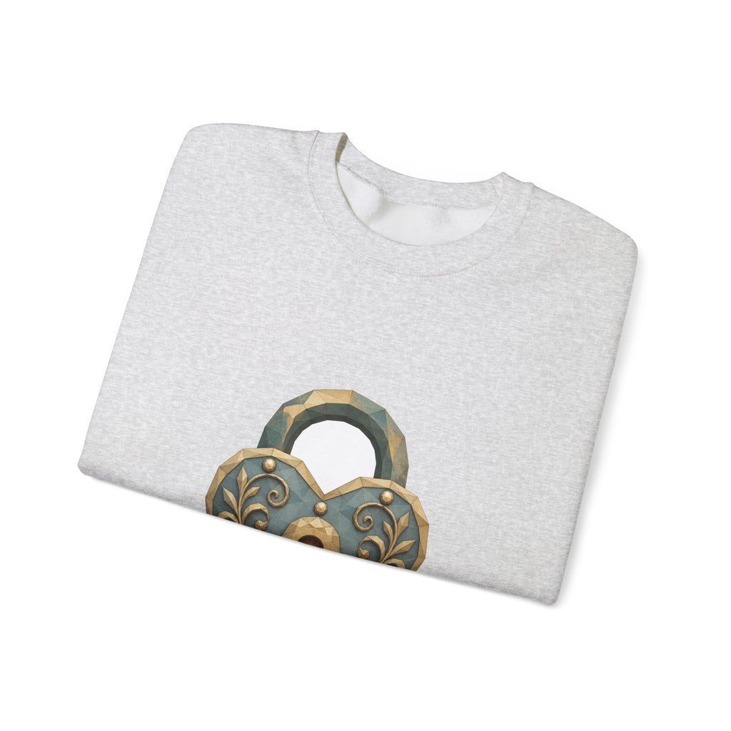 Matching Couple Sweatshirt - Key & Lock Matching Couple Comfort Colors Crew Geometric Art His Hers Love Gift - Design B