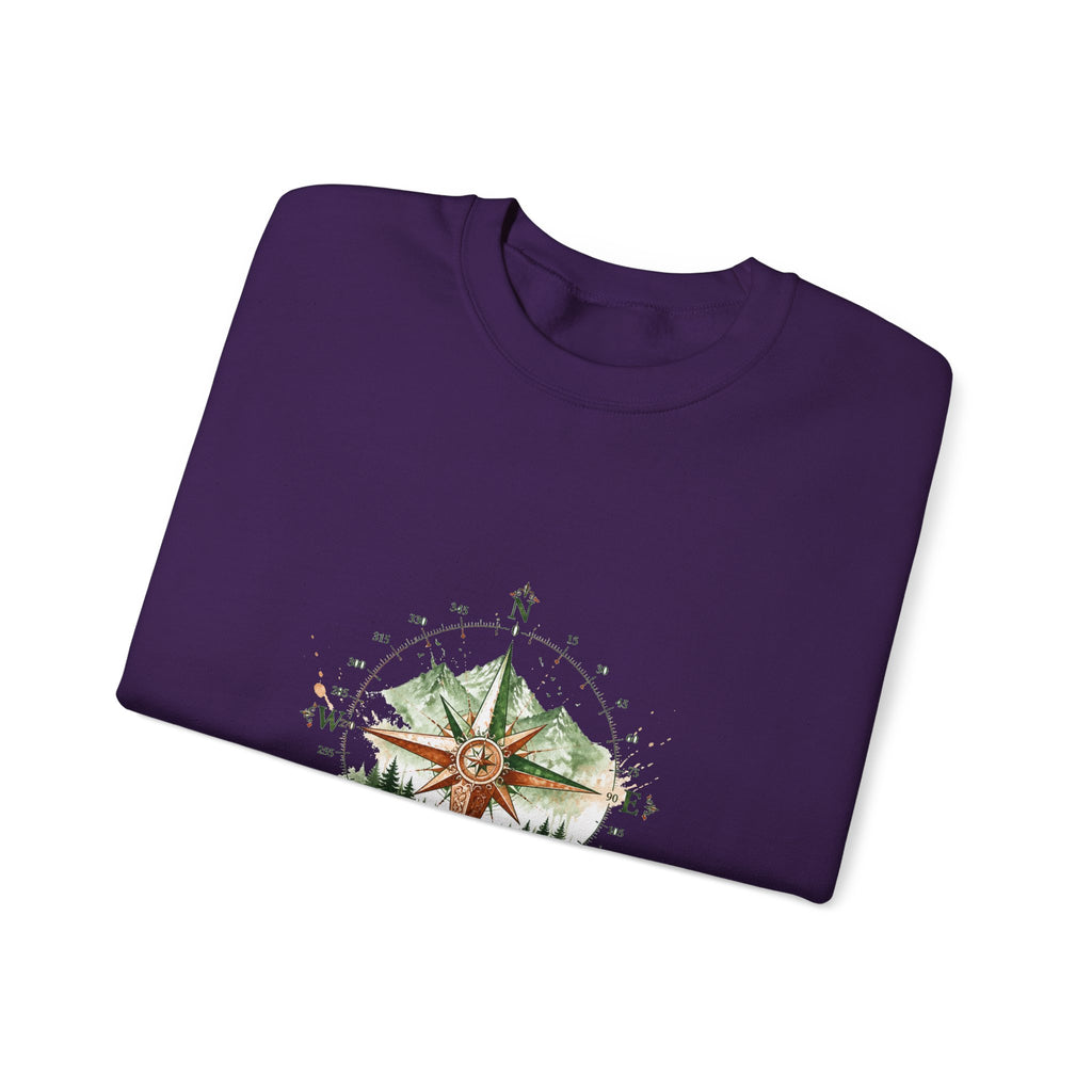 Matching Couple Sweatshirt - Compass North & South Matching Couple Comfort Colors Crew Watercolor Art His Hers Birthday Gift - Design B