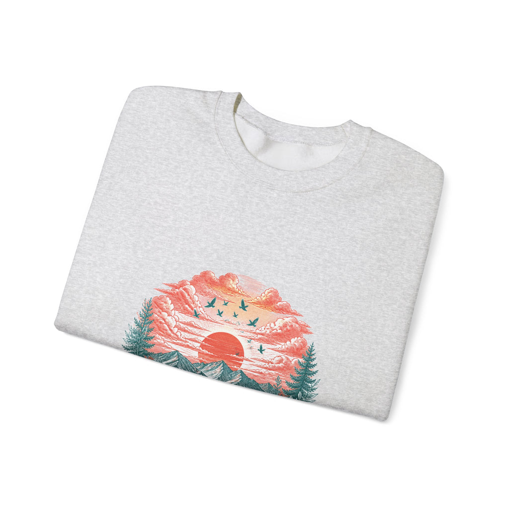 Matching Couple Sweatshirt - Sunrise & Sunset Matching Couple Crewneck Sweatshirt Vintage Art His Hers Wedding Gift - Design B