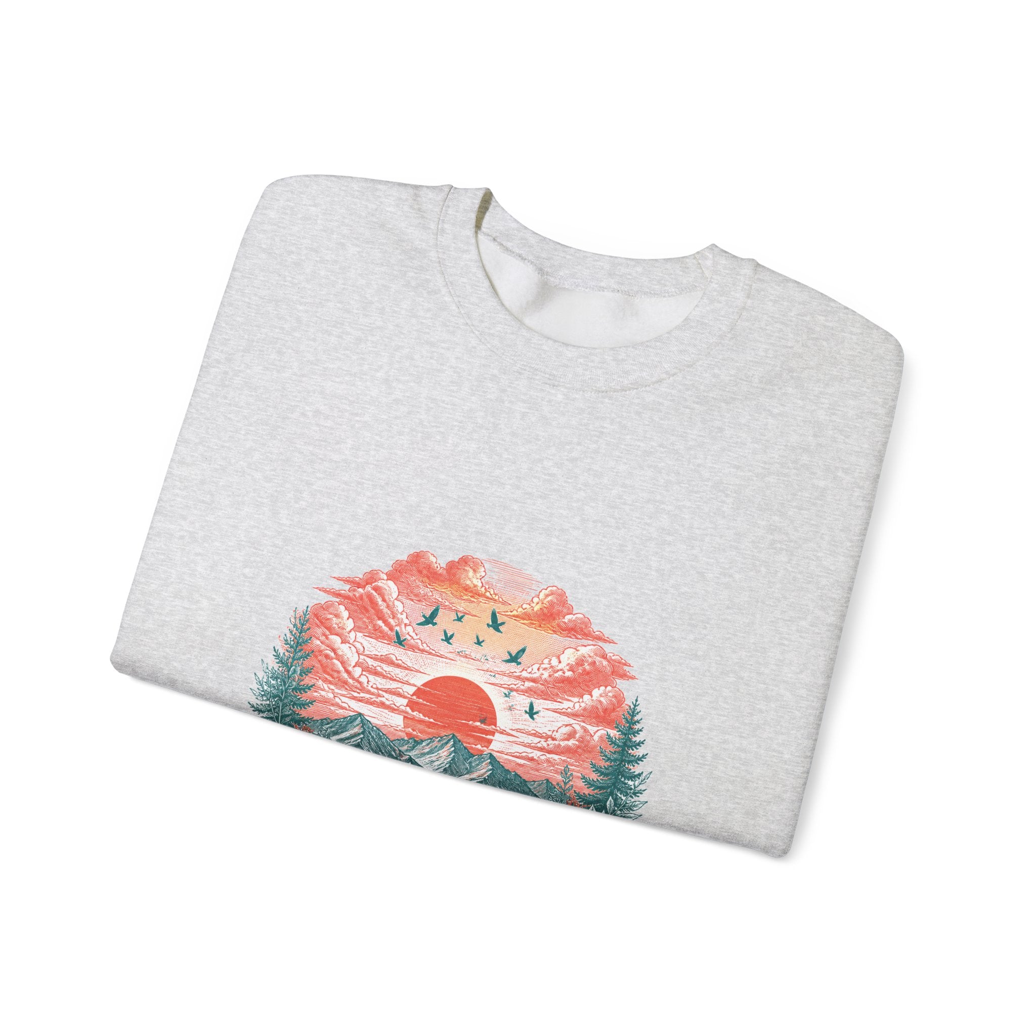 Matching Couple Sweatshirt - Sunrise & Sunset Matching Couple Crewneck Sweatshirt Vintage Art His Hers Wedding Gift - Design B