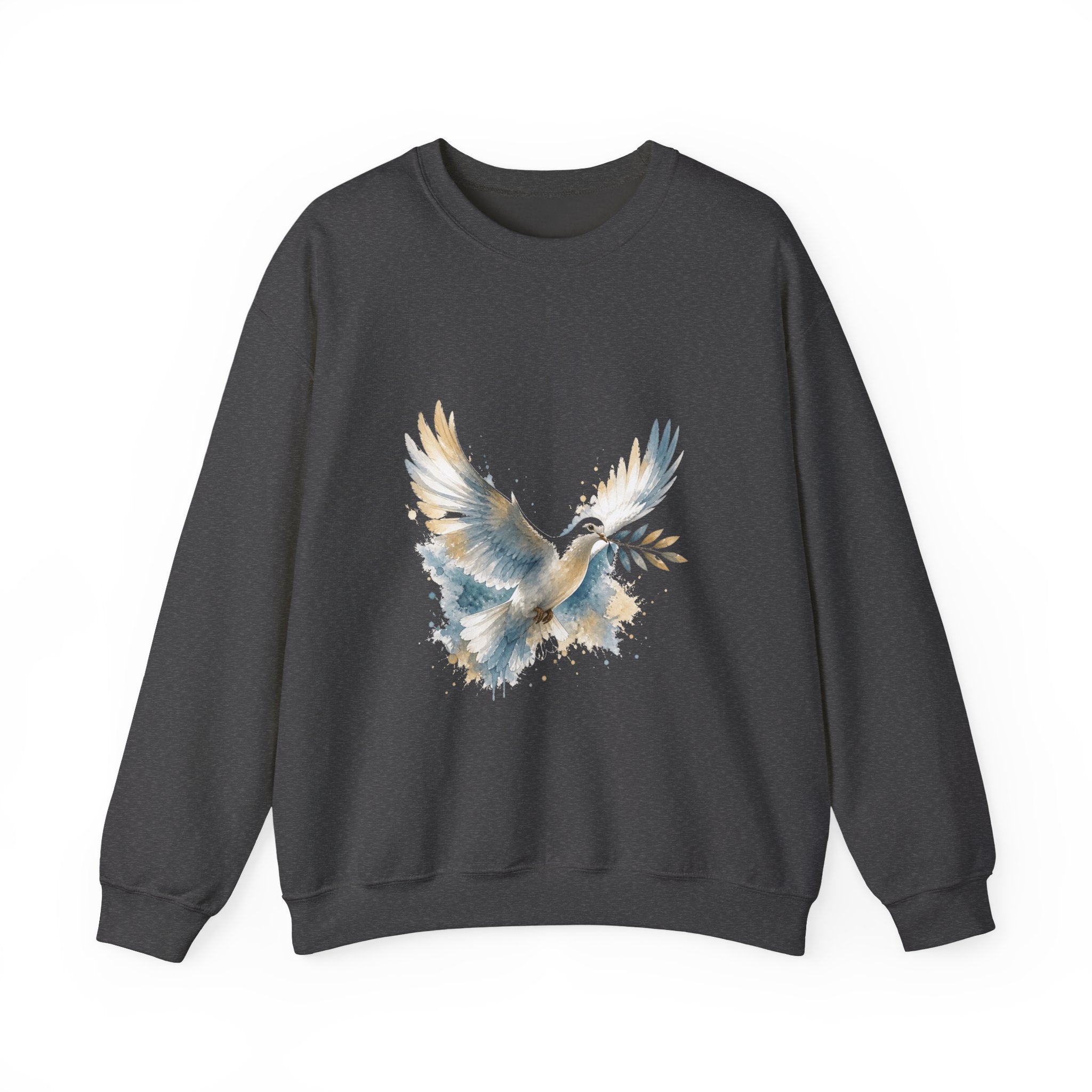 Matching Couple Sweatshirt - Wolf & Dove Matching Couple Premium Fleece Sweatshirt Watercolor Art His Hers Birthday Gift - Design B