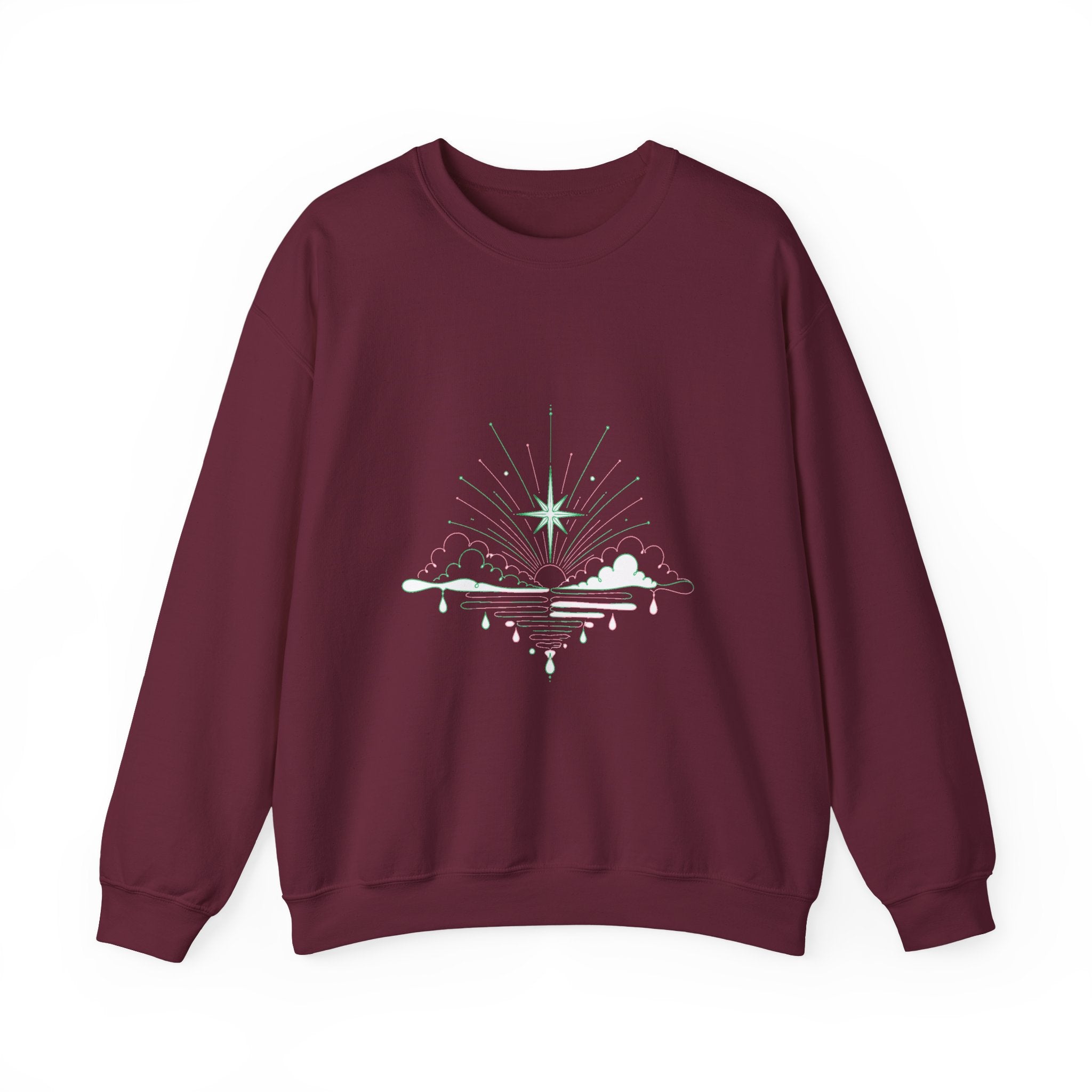 Matching Couple Sweatshirt - Evening & Morning Star Matching Couple Comfort Colors Crew Minimalist Art His Hers Christmas Gift - Design B