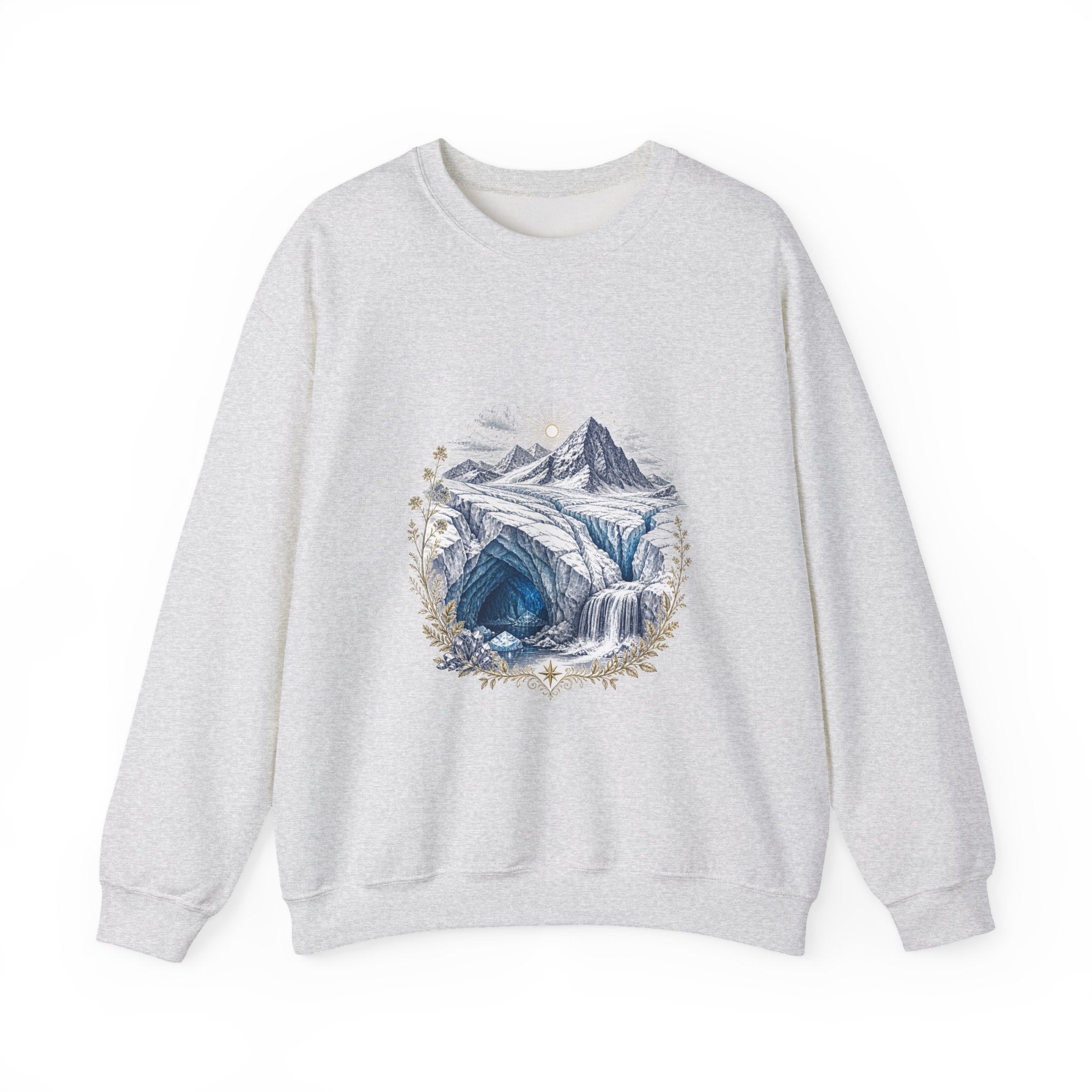 Matching Couple Sweatshirt - Volcano & Glacier Matching Couple Comfort Colors Crew Vintage Art His Hers Honeymoon Gift - Design B