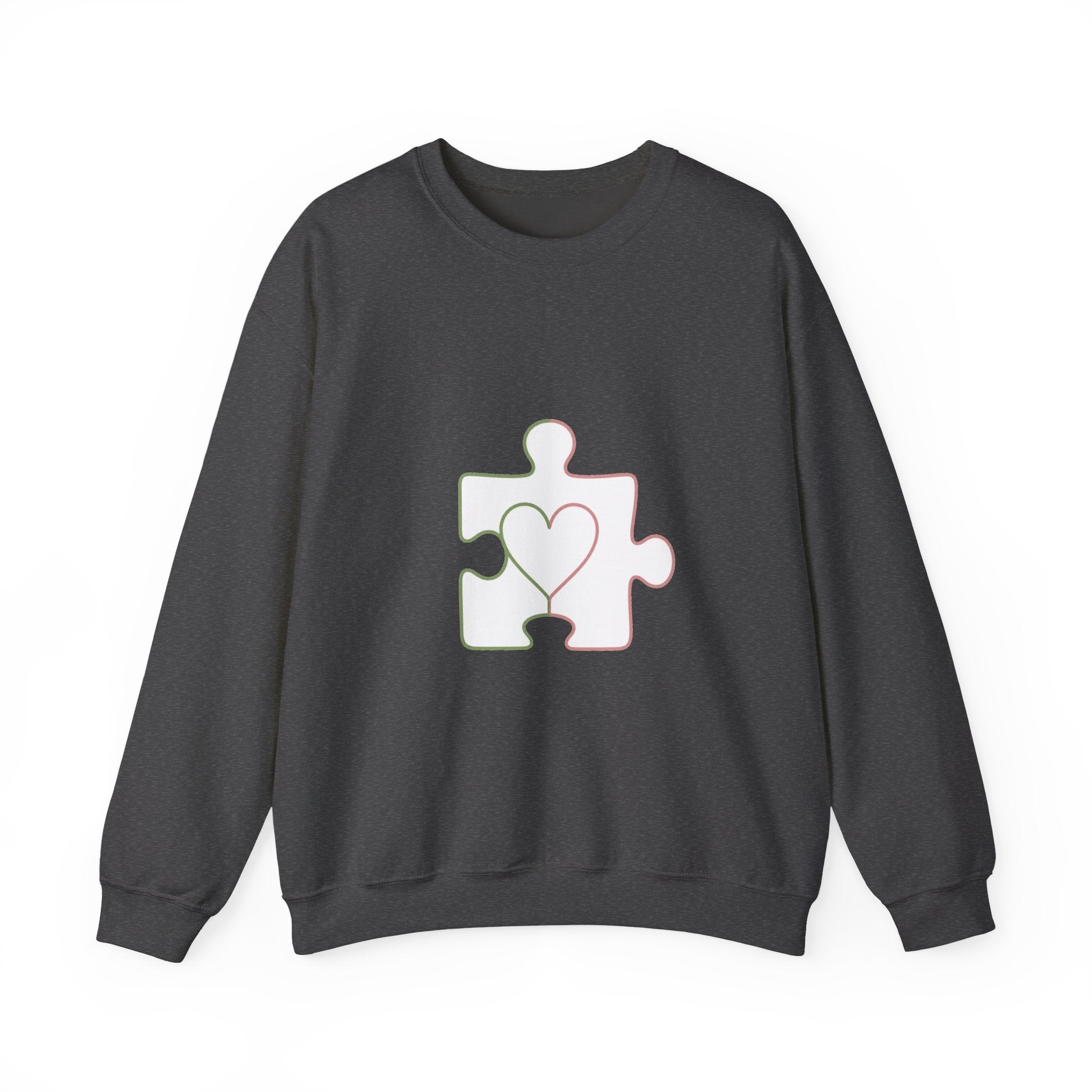 Matching Couple Sweatshirt - Puzzle Pieces Matching Couple Crewneck Sweatshirt Minimalist Art His Hers Valentine Gift - Design B