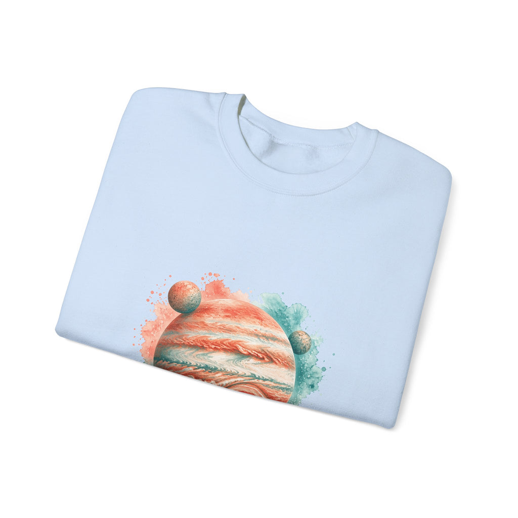 Matching Couple Sweatshirt - Saturn & Jupiter Matching Couple Premium Fleece Sweatshirt Watercolor Art His Hers Birthday Gift - Design B