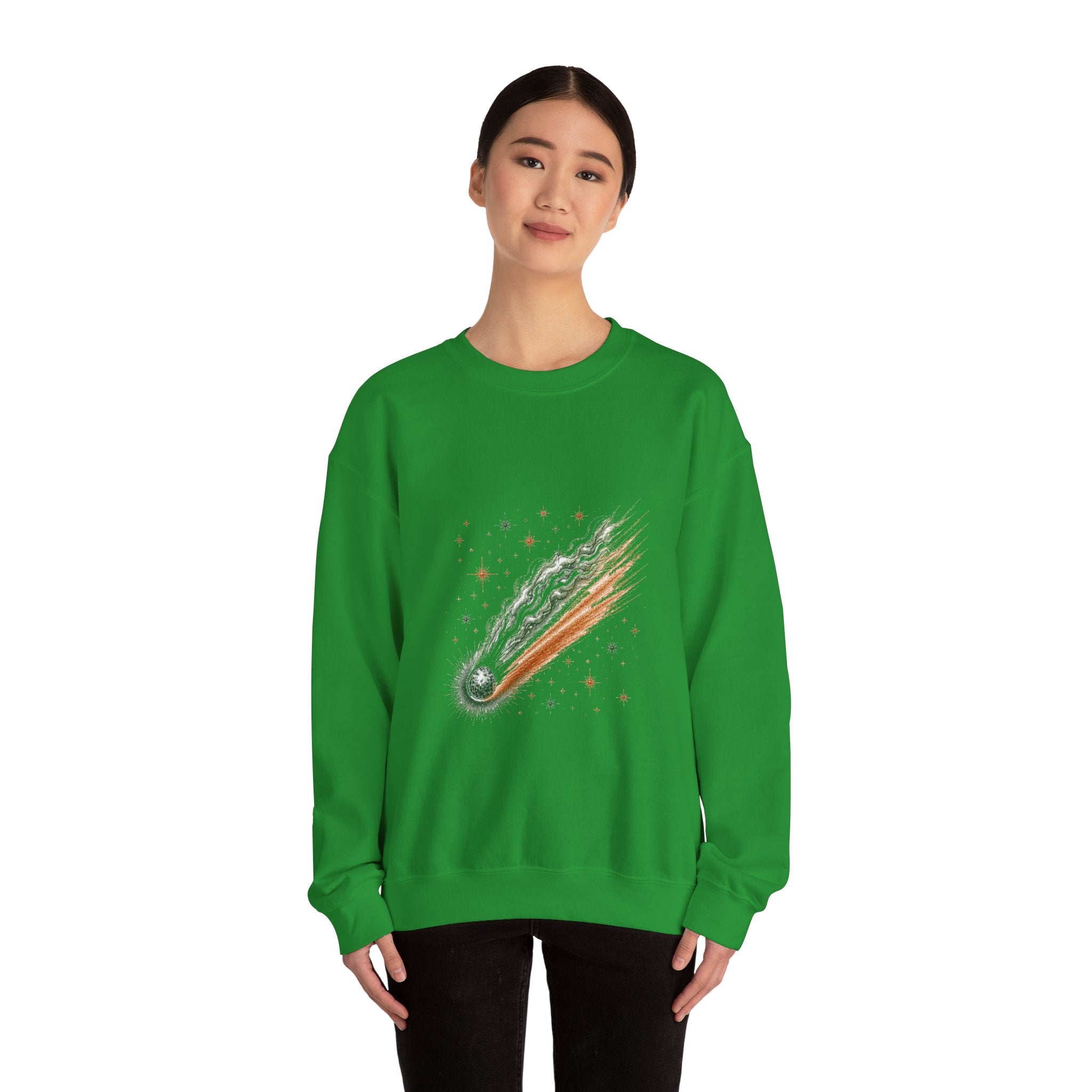 Matching Couple Sweatshirt - Comet & Asteroid Matching Couple Crewneck Sweatshirt Hand-Drawn Art His Hers Best Friend Gift - Design A