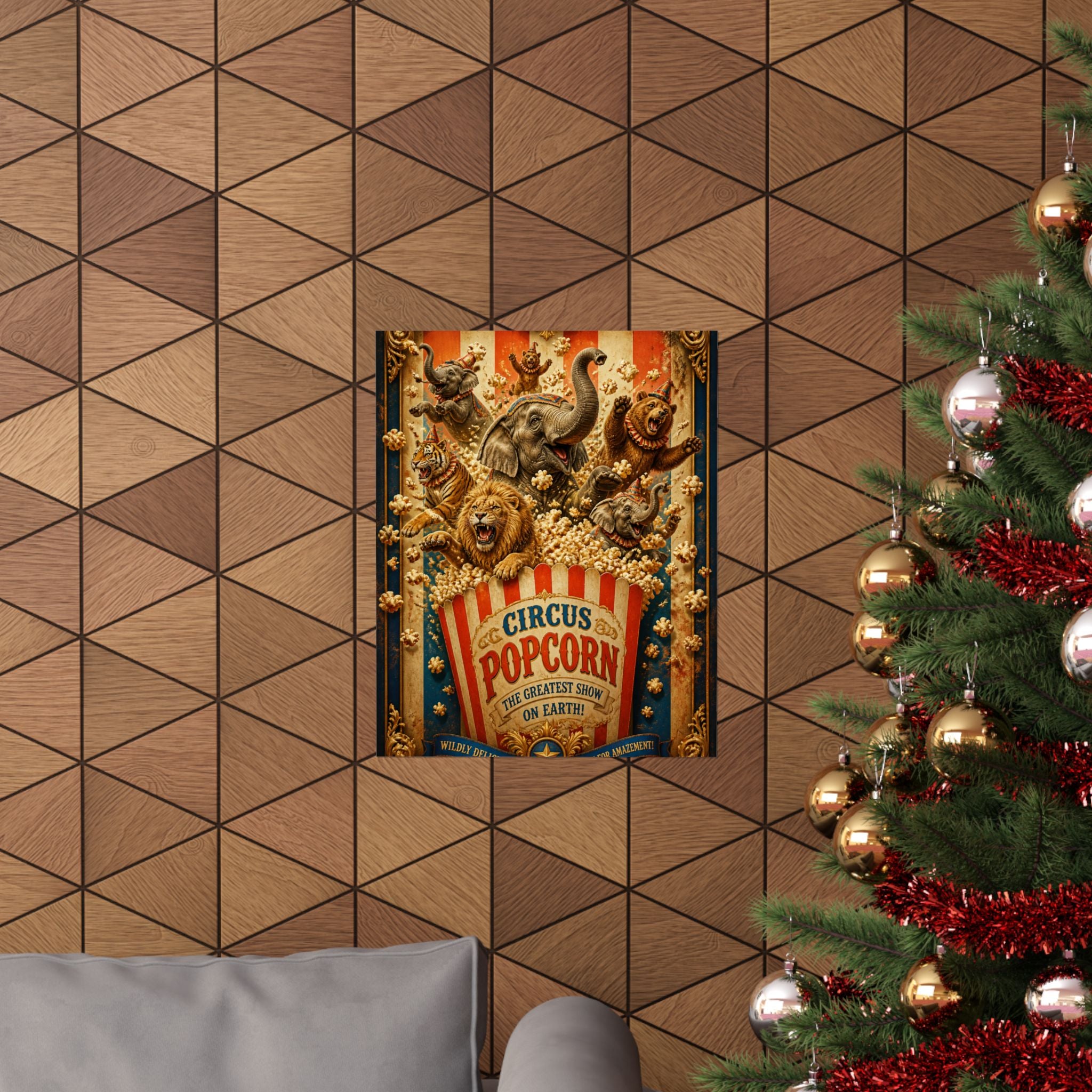 Popcorn Box Animals Wall Art Poster 18×24 Baroque Home Office Decor Maximalist Print