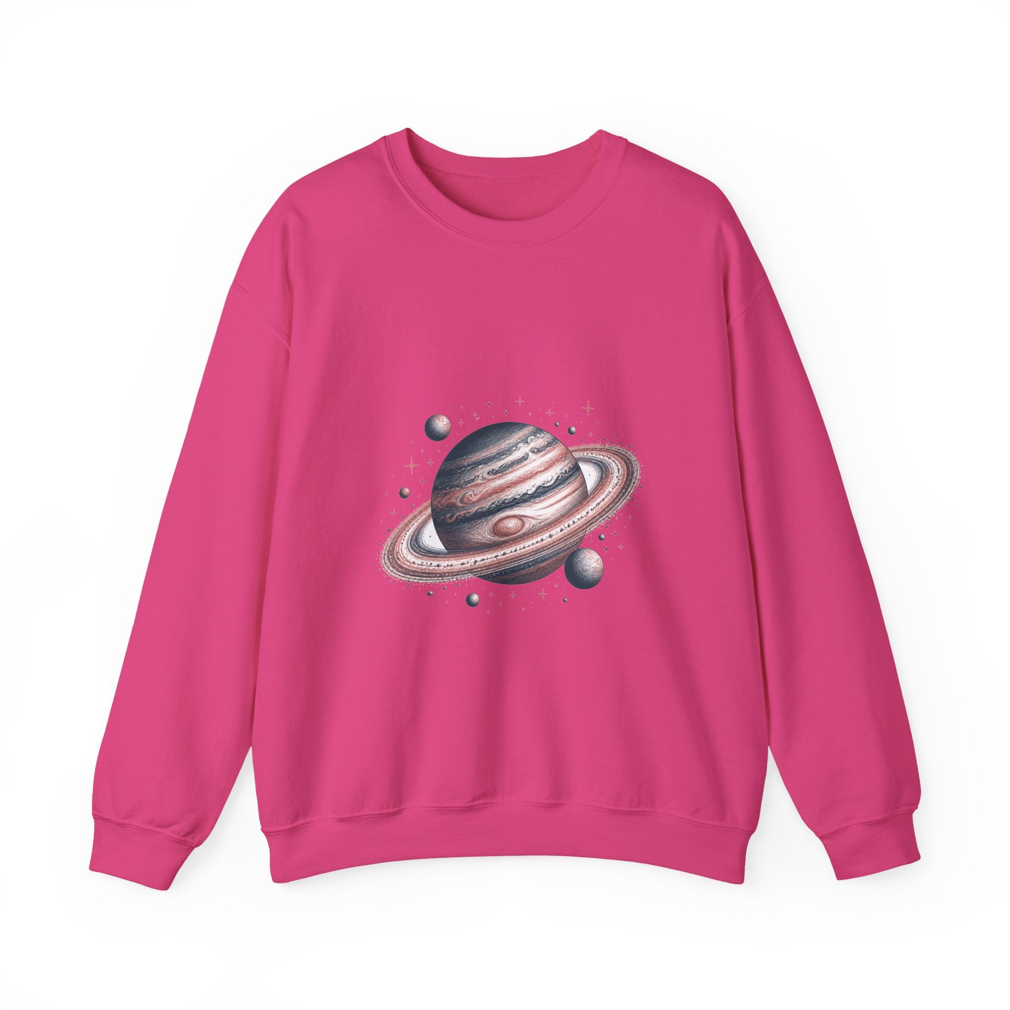 Matching Couple Sweatshirt - Astronaut & Planet Matching Couple Crewneck Sweatshirt Hand-Drawn Art His Hers Best Friend Gift - Design B