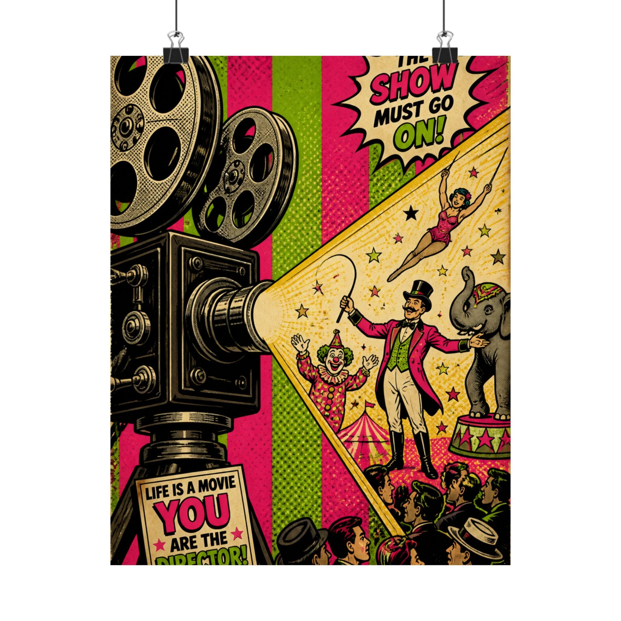 Film Camera Projector Show Wall Art Poster 18×24 Pop Art Living Room Decor Maximalist Print