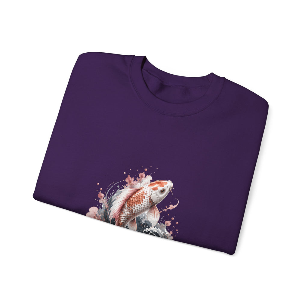 Matching Couple Sweatshirt - Koi Fish Yin Yang Matching Couple Crewneck Sweatshirt Watercolor Art His Hers Engagement Gift - Design A