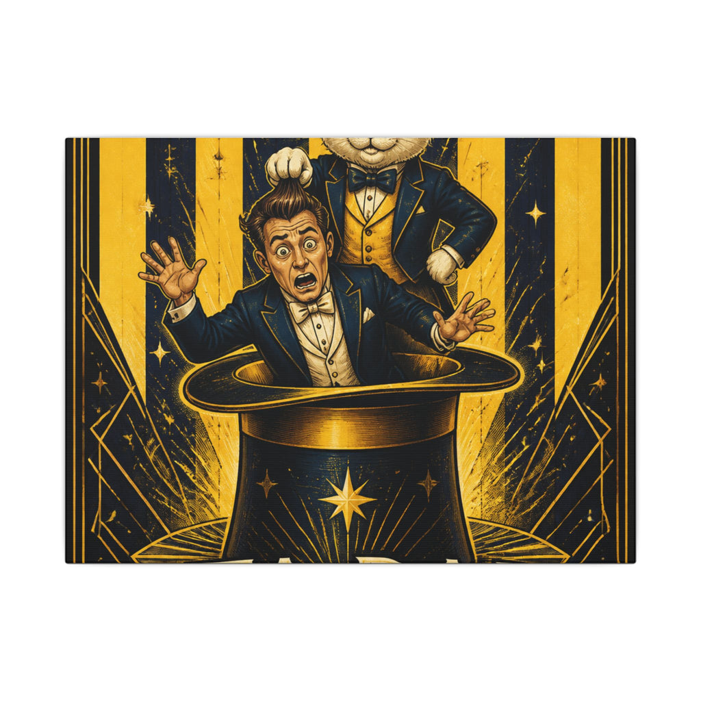 Magic Hat Rabbit Wall Art Canvas 24×36 Art Deco Bar Area Decor Maximalist Print