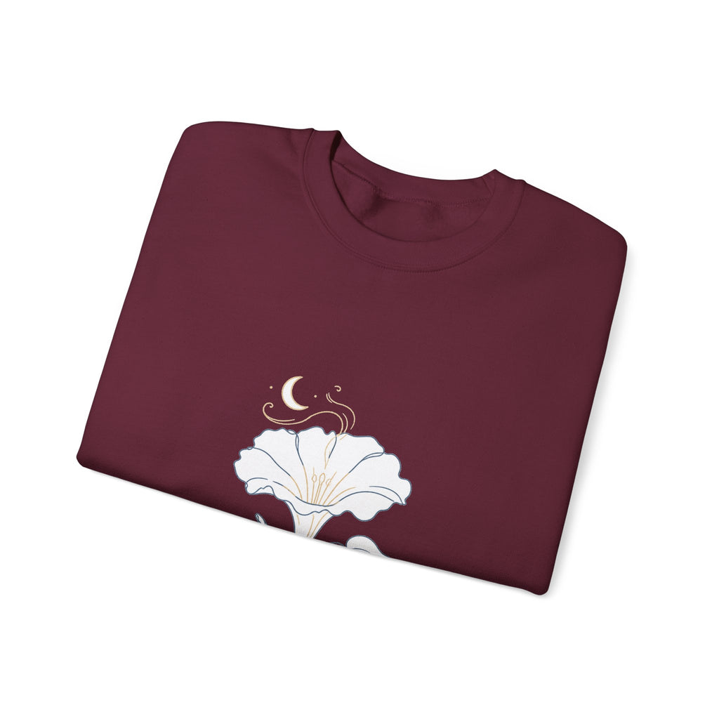 Matching Couple Sweatshirt - Sunflower & Moonflower Matching Couple Premium Fleece Sweatshirt Minimalist Art His Hers Christmas Gift - Design B