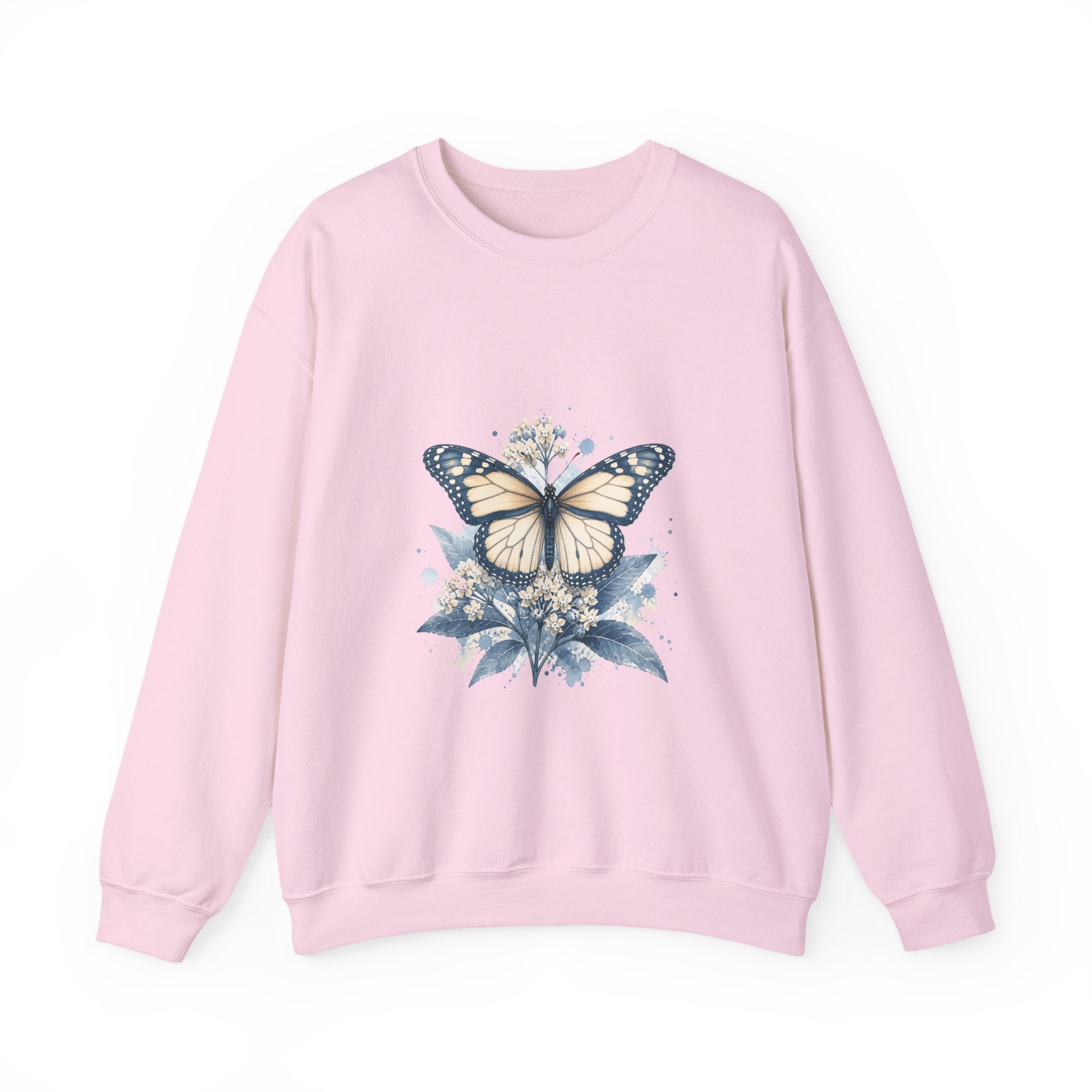 Matching Couple Sweatshirt - Butterfly & Moth Matching Couple Comfort Colors Crew Watercolor Art His Hers Birthday Gift - Design A