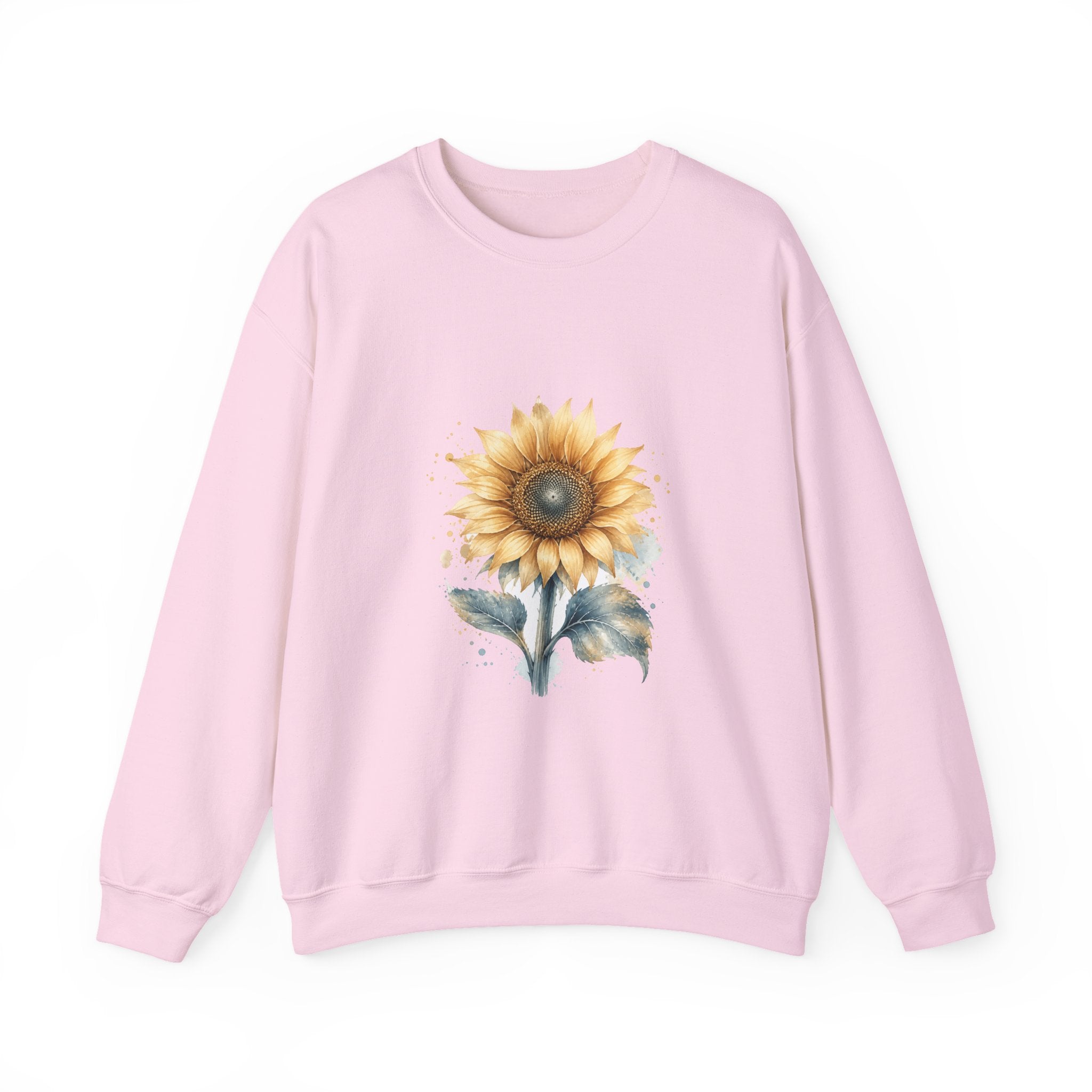 Matching Couple Sweatshirt - Sunflower & Moonflower Matching Couple Comfort Colors Crew Watercolor Art His Hers Birthday Gift - Design A