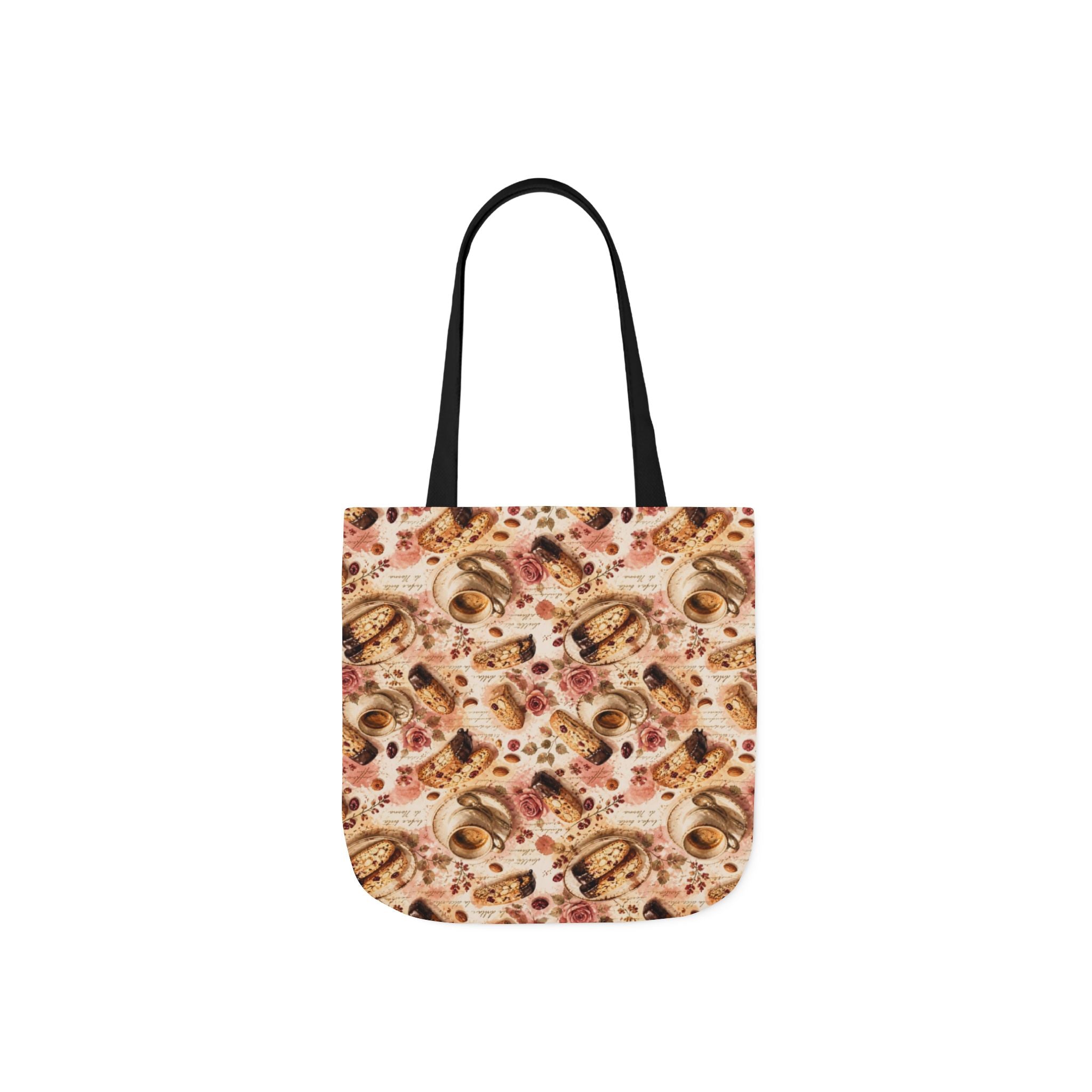 Almond Biscotti Canvas Tote Bag Mediterranean Kitchen Watercolor Splash Design Italian Cottagecore Gift