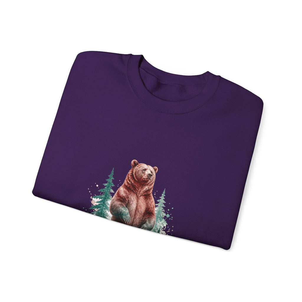 Matching Couple Sweatshirt - Bear & Deer Matching Couple Comfort Colors Crew Watercolor Art His Hers Birthday Gift - Design A