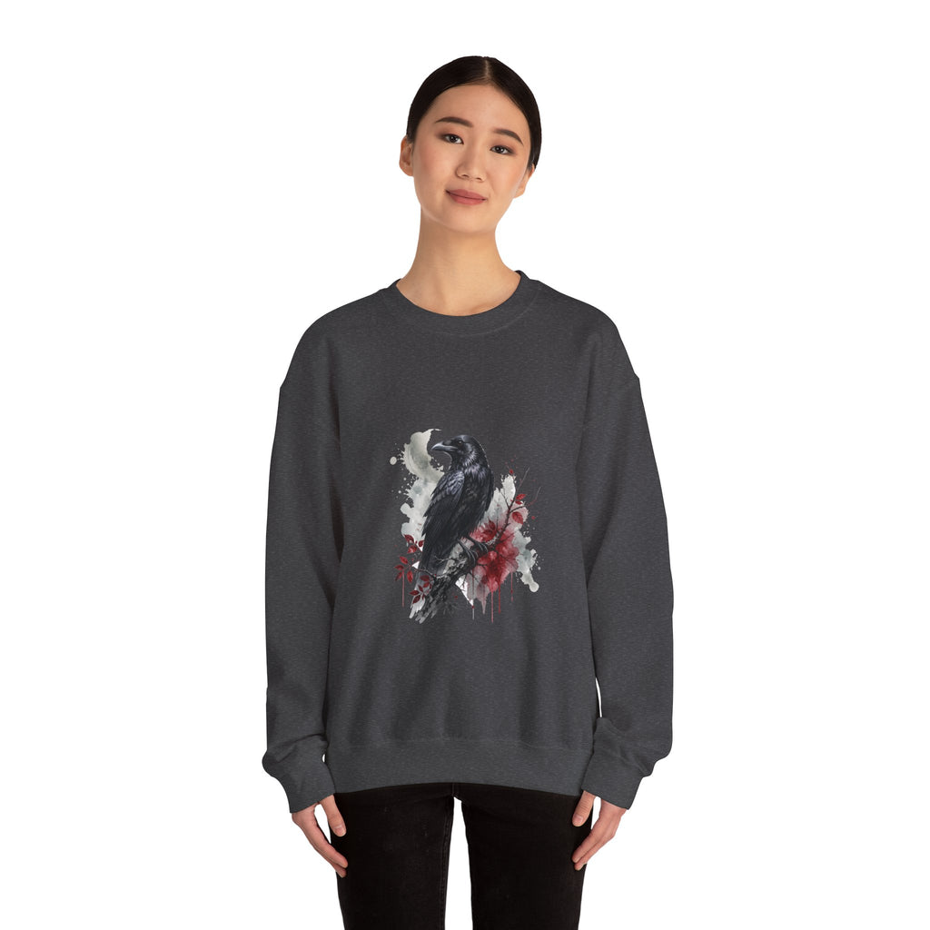 Matching Couple Sweatshirt - Raven & Swan Matching Couple Comfort Colors Crew Watercolor Art His Hers Birthday Gift - Design A