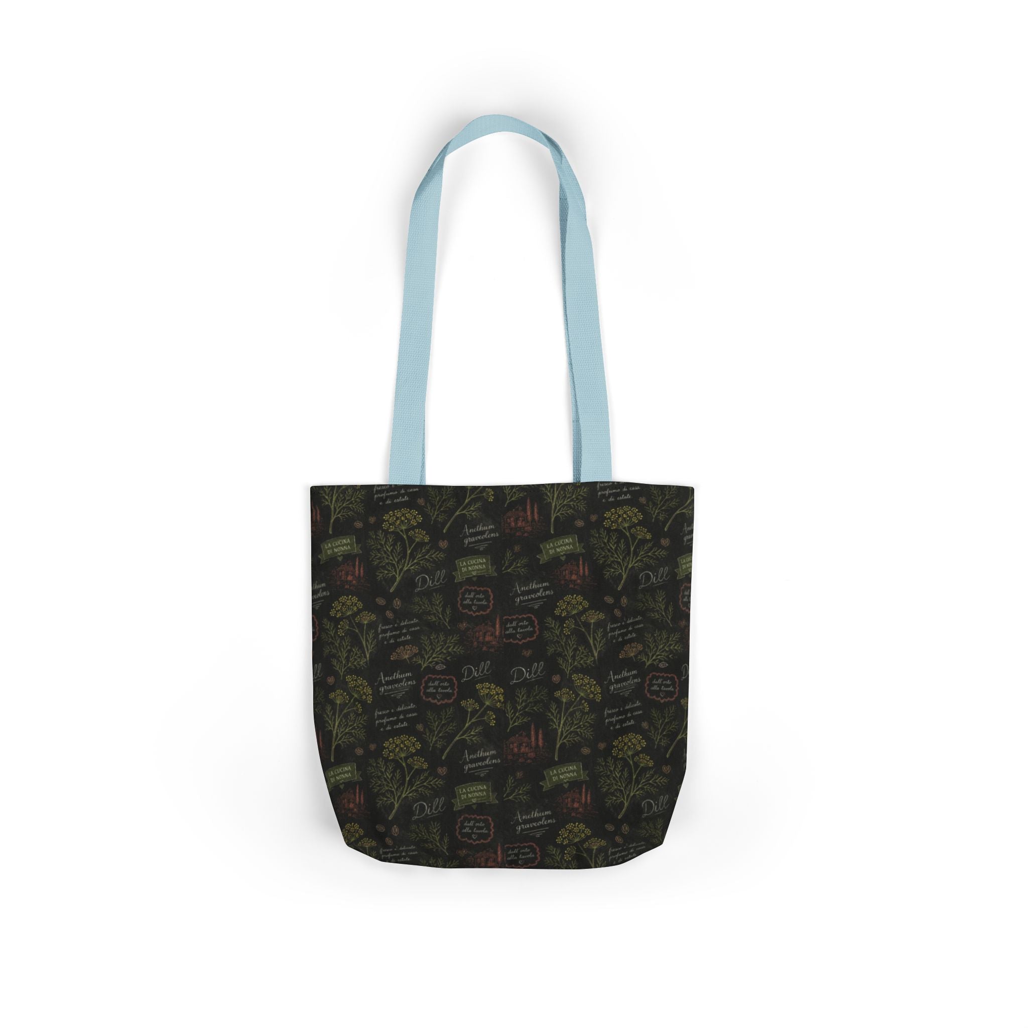 Dill Fronds Canvas Tote Bag Mediterranean Kitchen Chalk Art Design Italian Cottagecore Gift