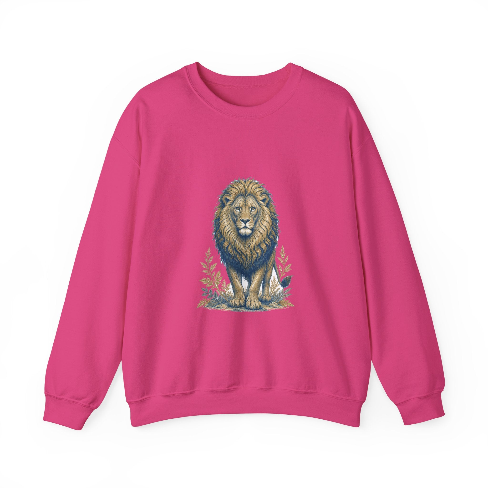 Matching Couple Sweatshirt - Lion & Lamb Matching Couple Premium Fleece Sweatshirt Vintage Art His Hers Honeymoon Gift - Design A