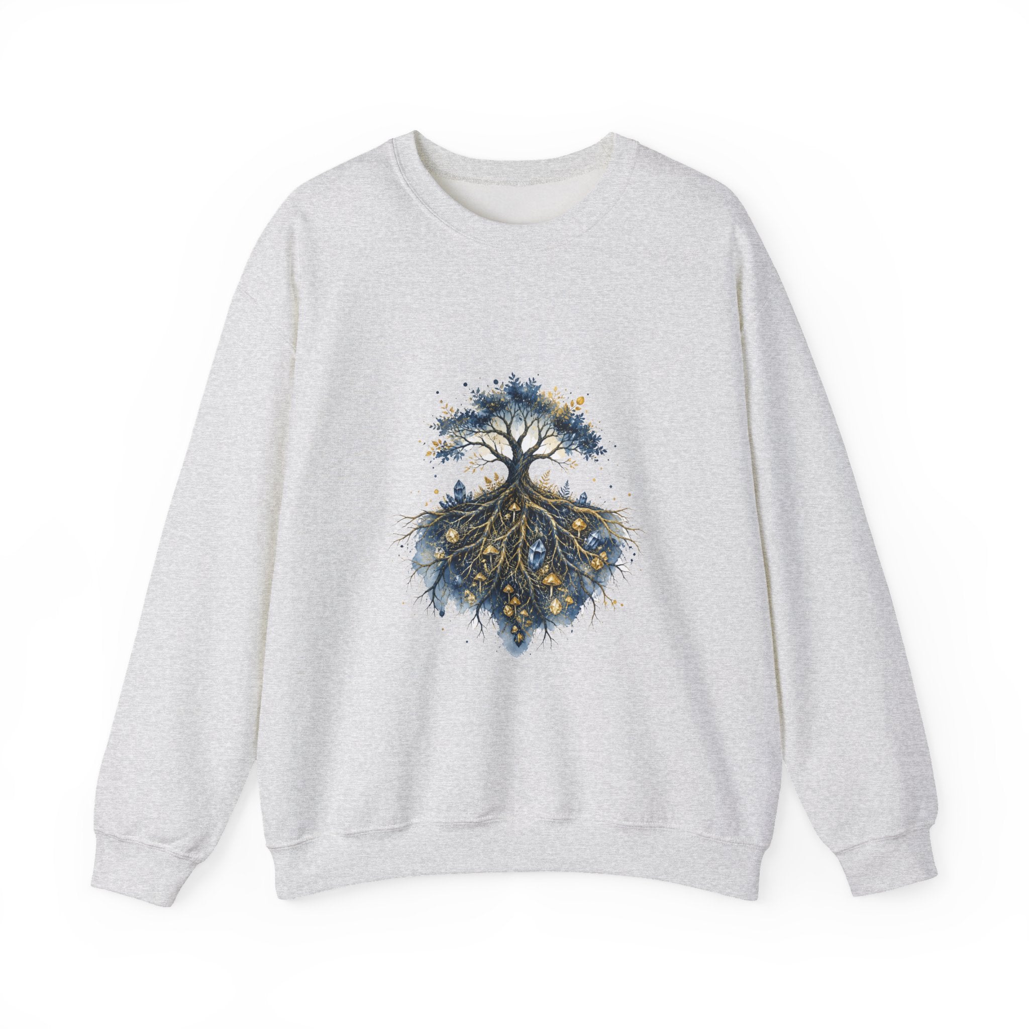 Matching Couple Sweatshirt - Ancient Oak & Deep Roots Matching Couple Premium Fleece Sweatshirt Watercolor Art His Hers Birthday Gift - Design B