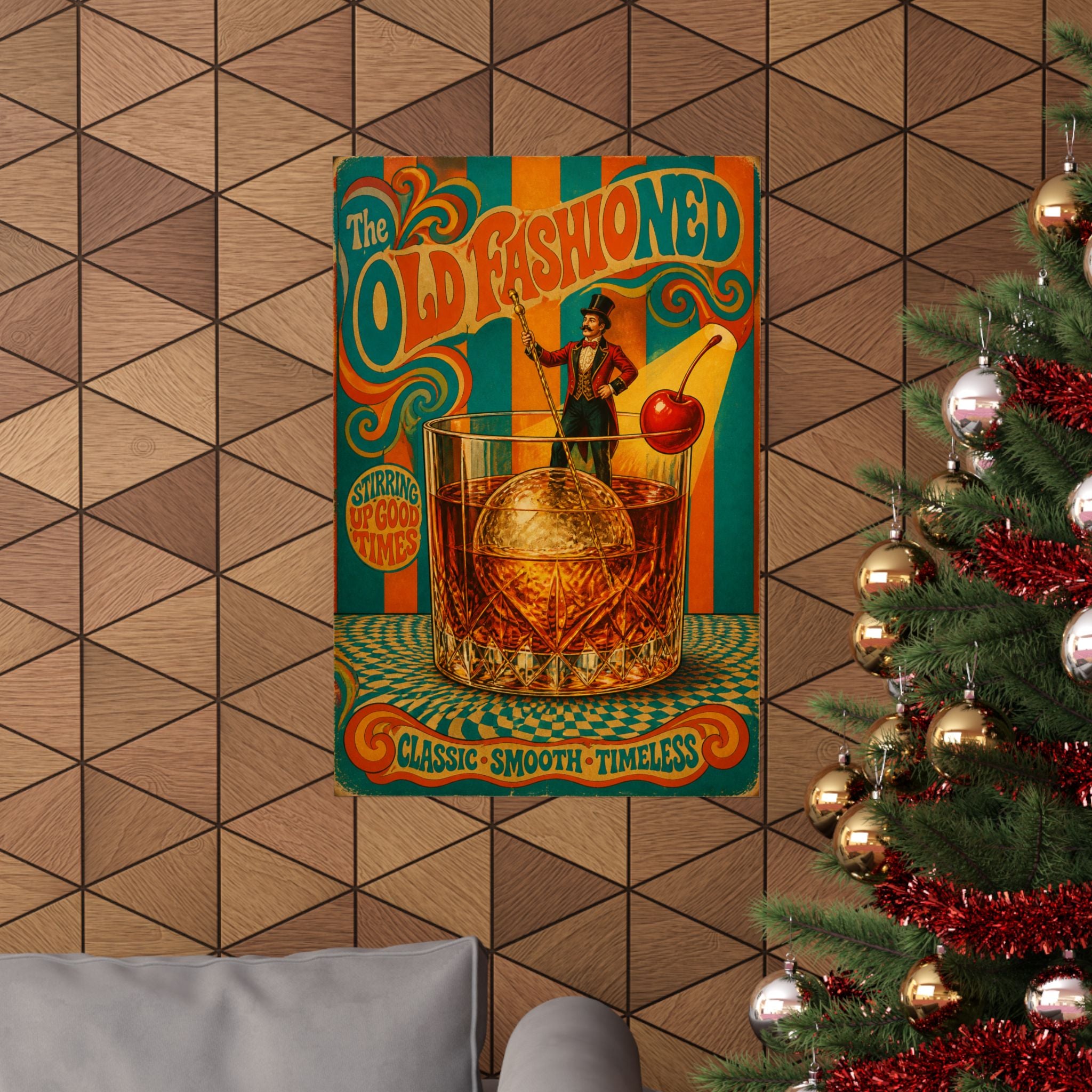 Old Fashioned Ringmaster Wall Art Poster 24×36 Psychedelic Dining Room Decor Maximalist Print