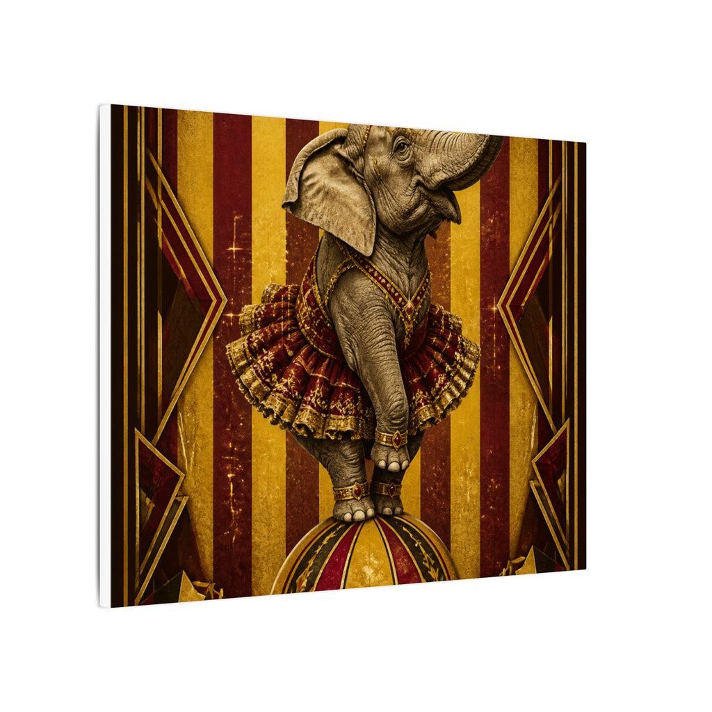 Elephant on Ball Wall Art Canvas 16×20 Art Deco Entryway Decor Maximalist Print